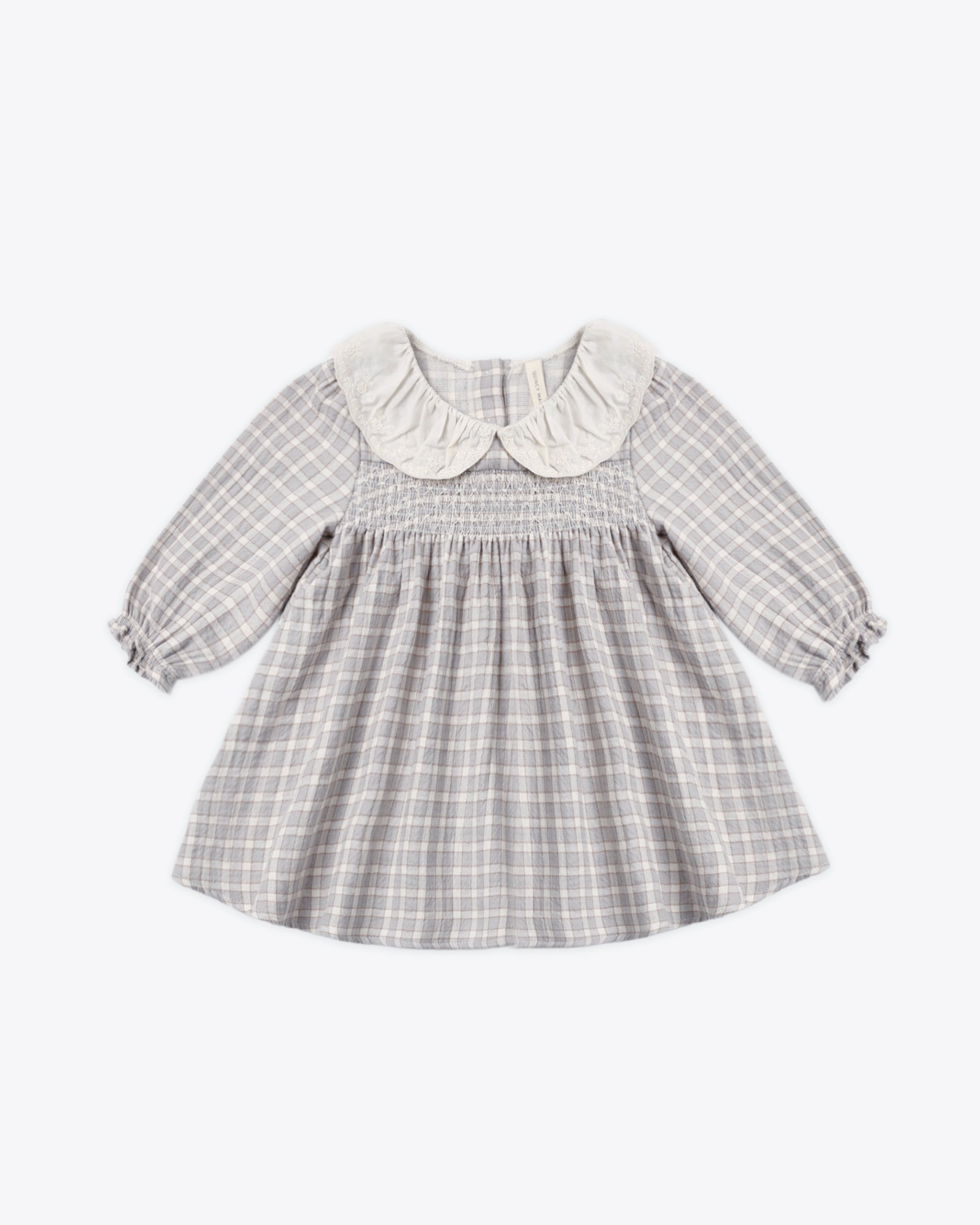 Callie-Kleid mit blauem Gingham-Karomuster