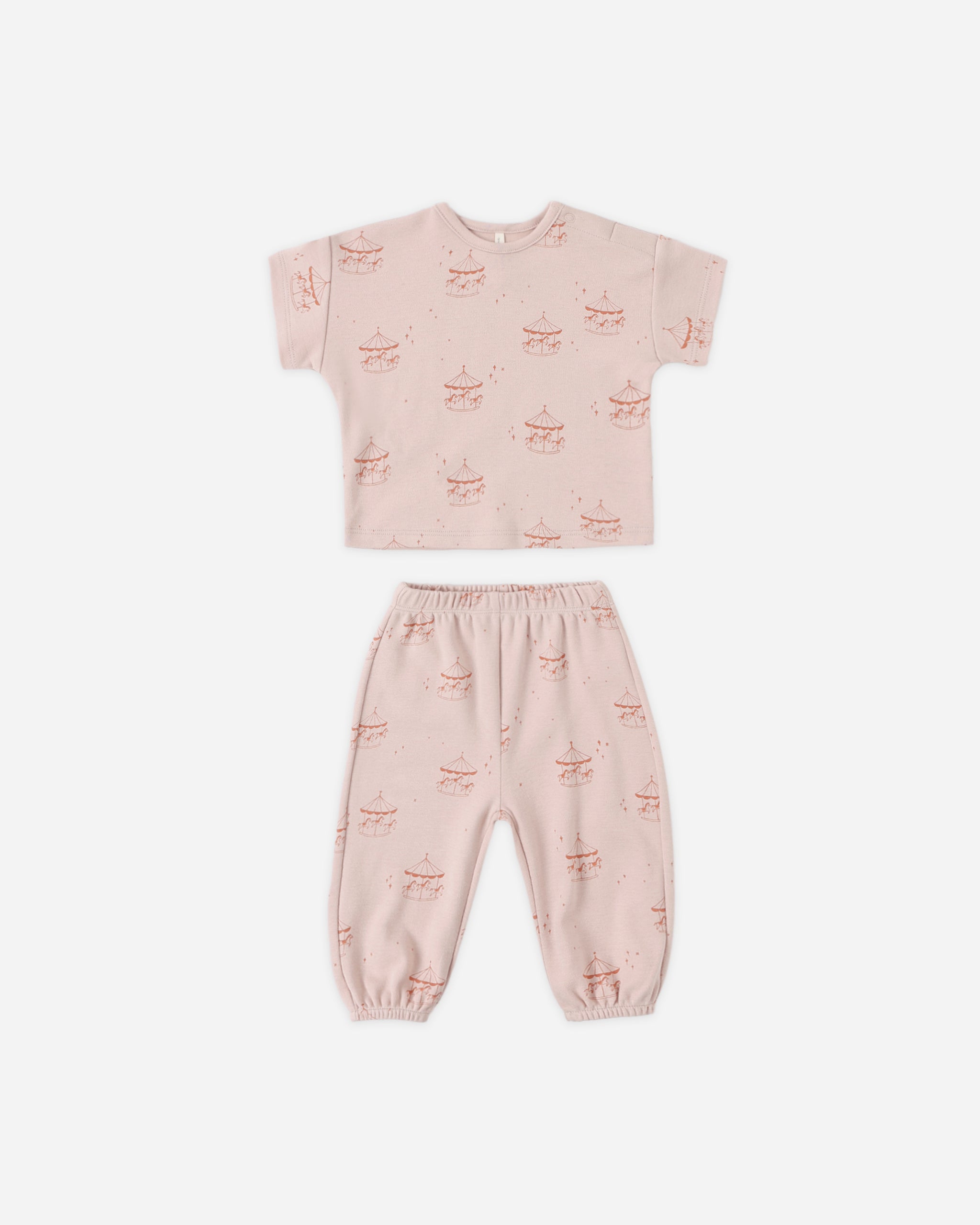 Jersey Tee + Pant Set Carousel - Rylee + Cru | Kids Clothes | Trendy Baby Clothes | Modern Infant Outfits |