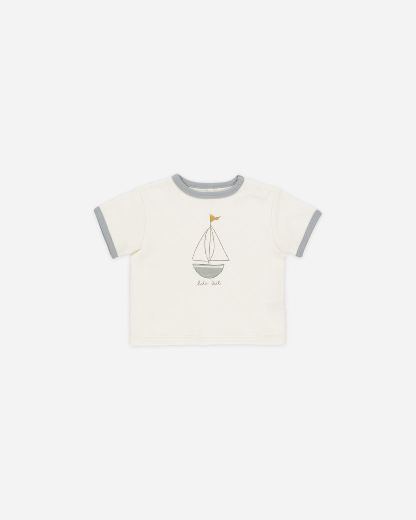 Quincy Mae Evie Tank and Shortie Set in Lagoon Micro Stripe main image 0