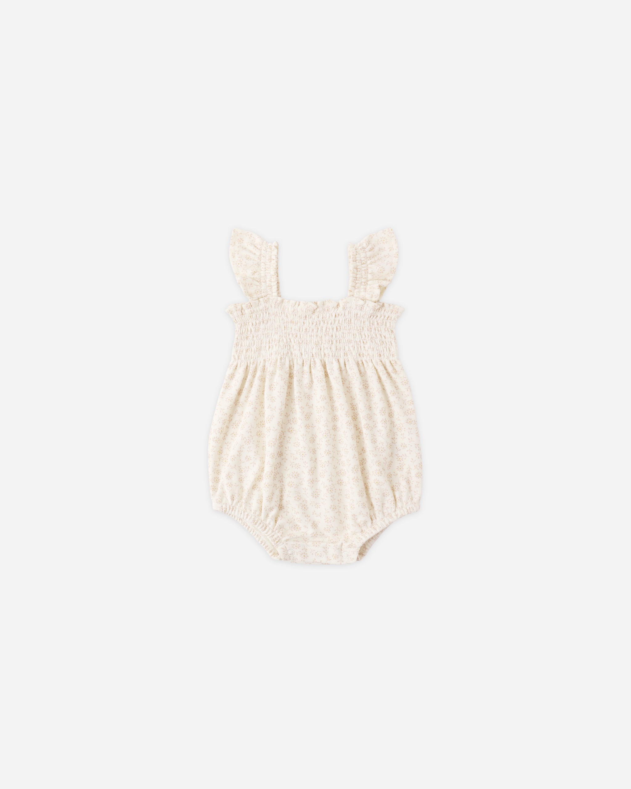 Smocked Ruffle Sleeve Romper Ditsy - Rylee + Cru | Kids Clothes | Trendy Baby Clothes | Modern Infant Outfits |