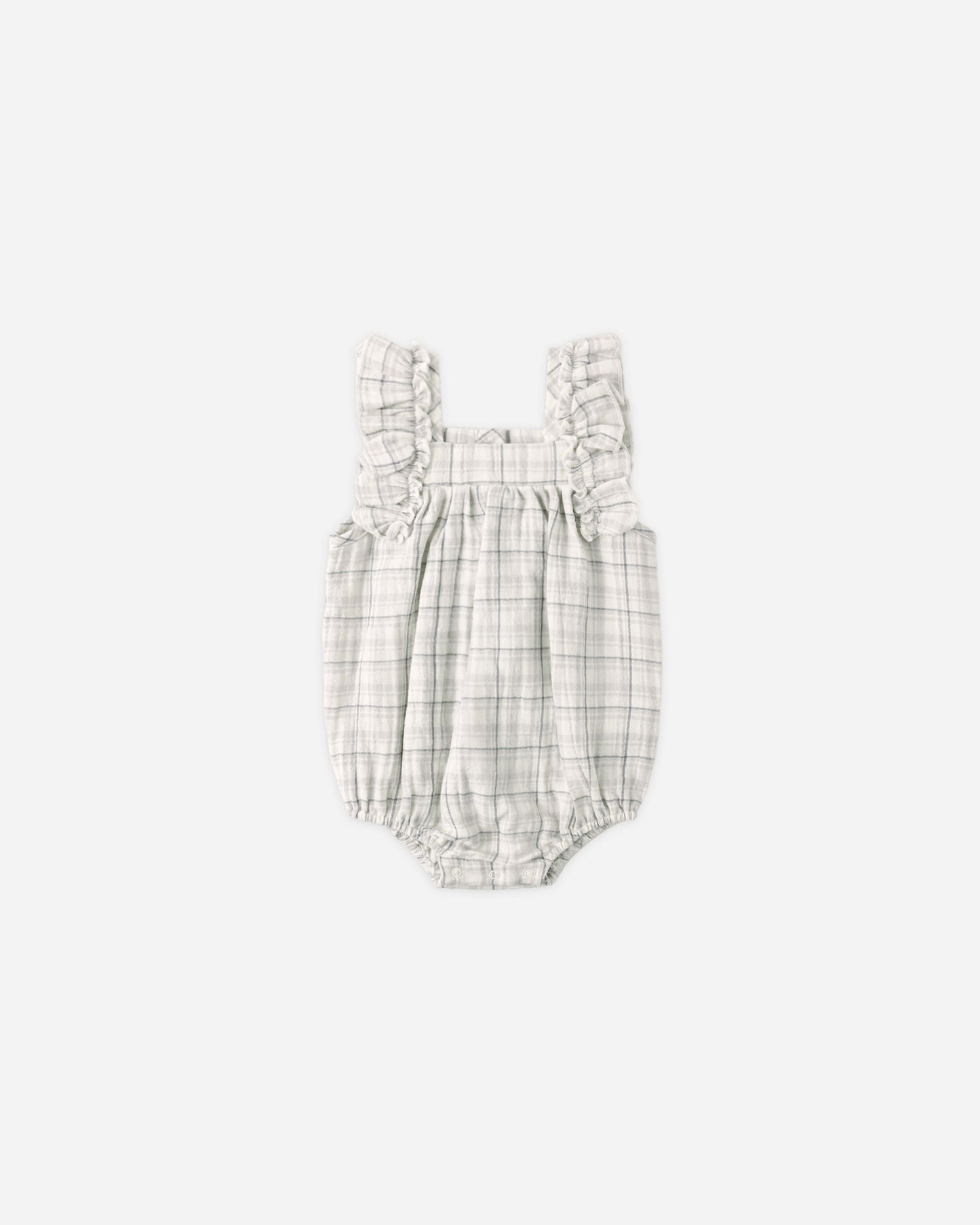 Maya Romper Blue Plaid - Rylee + Cru | Kids Clothes | Trendy Baby Clothes | Modern Infant Outfits |