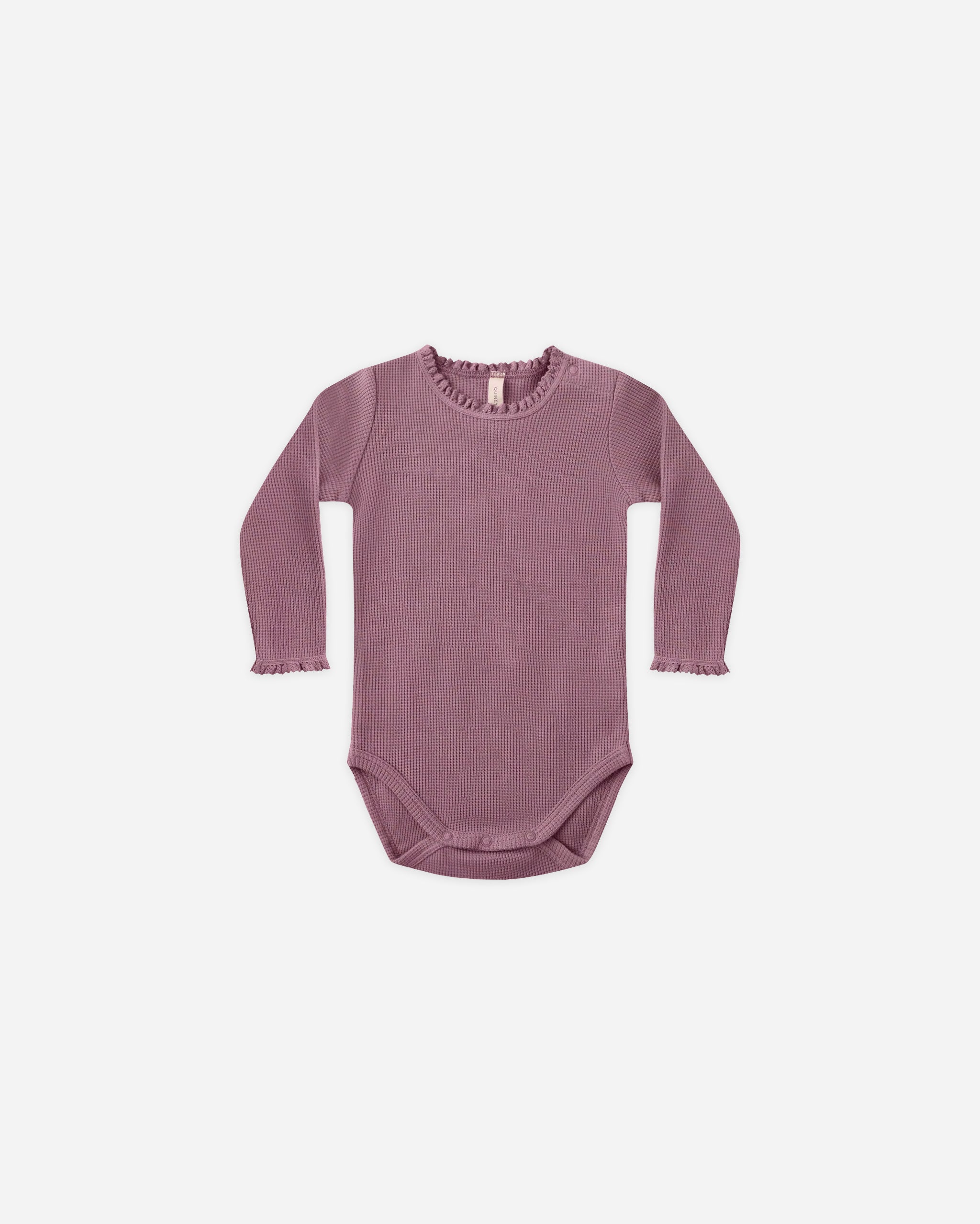 Waffle Long Sleeve Bodysuit || Mulberry - Rylee + Cru | Kids Clothes | Trendy Baby Clothes | Modern Infant Outfits |