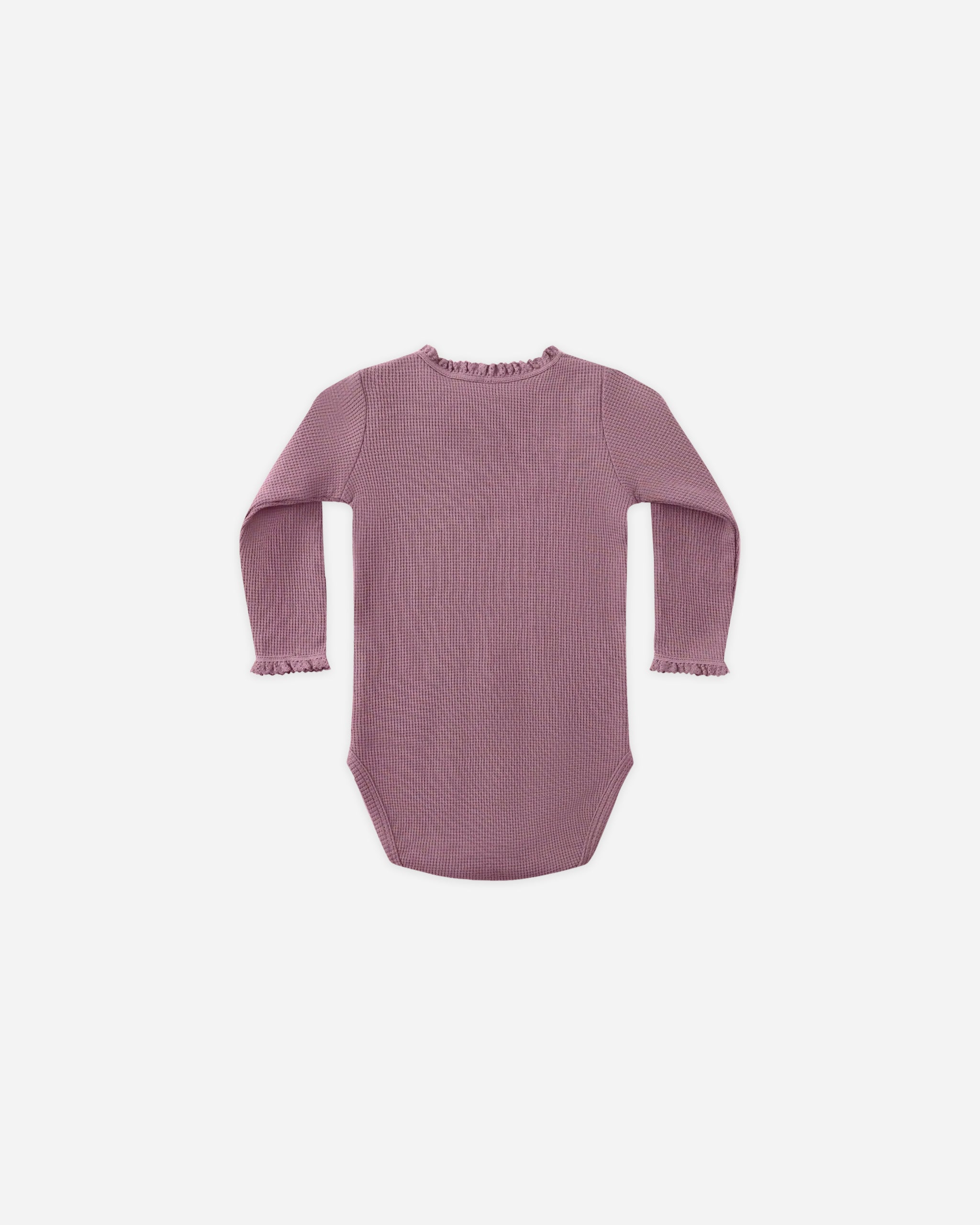 Waffle Long Sleeve Bodysuit || Mulberry - Rylee + Cru | Kids Clothes | Trendy Baby Clothes | Modern Infant Outfits |