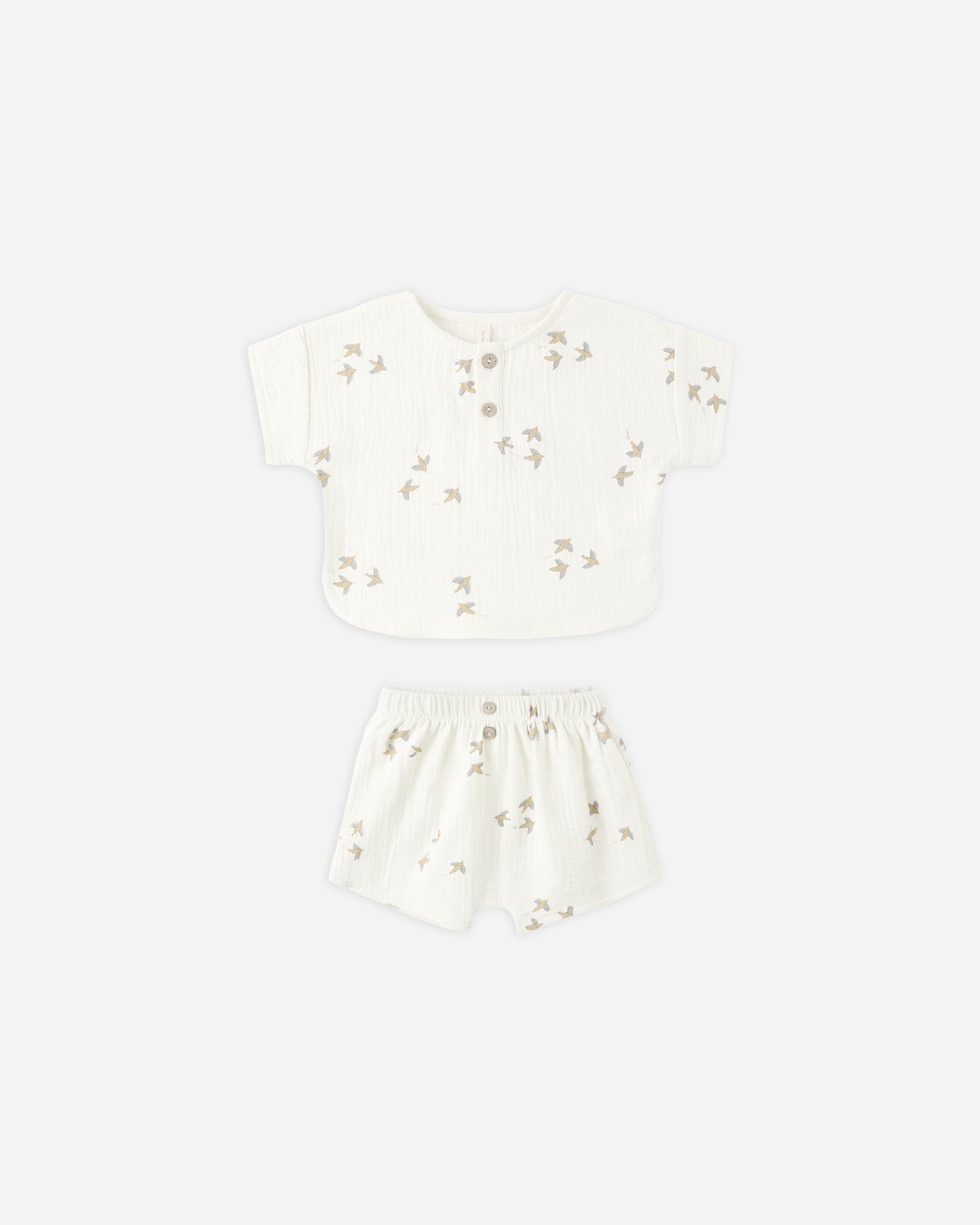 Woven Boxy Top + Short Set Birds - Rylee + Cru | Kids Clothes | Trendy Baby Clothes | Modern Infant Outfits |