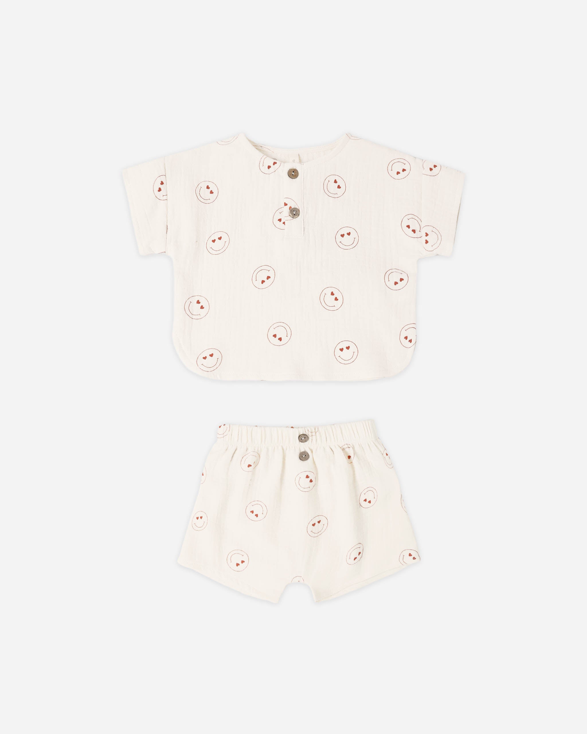 Woven Boxy Top + Short Set Heart Eyes