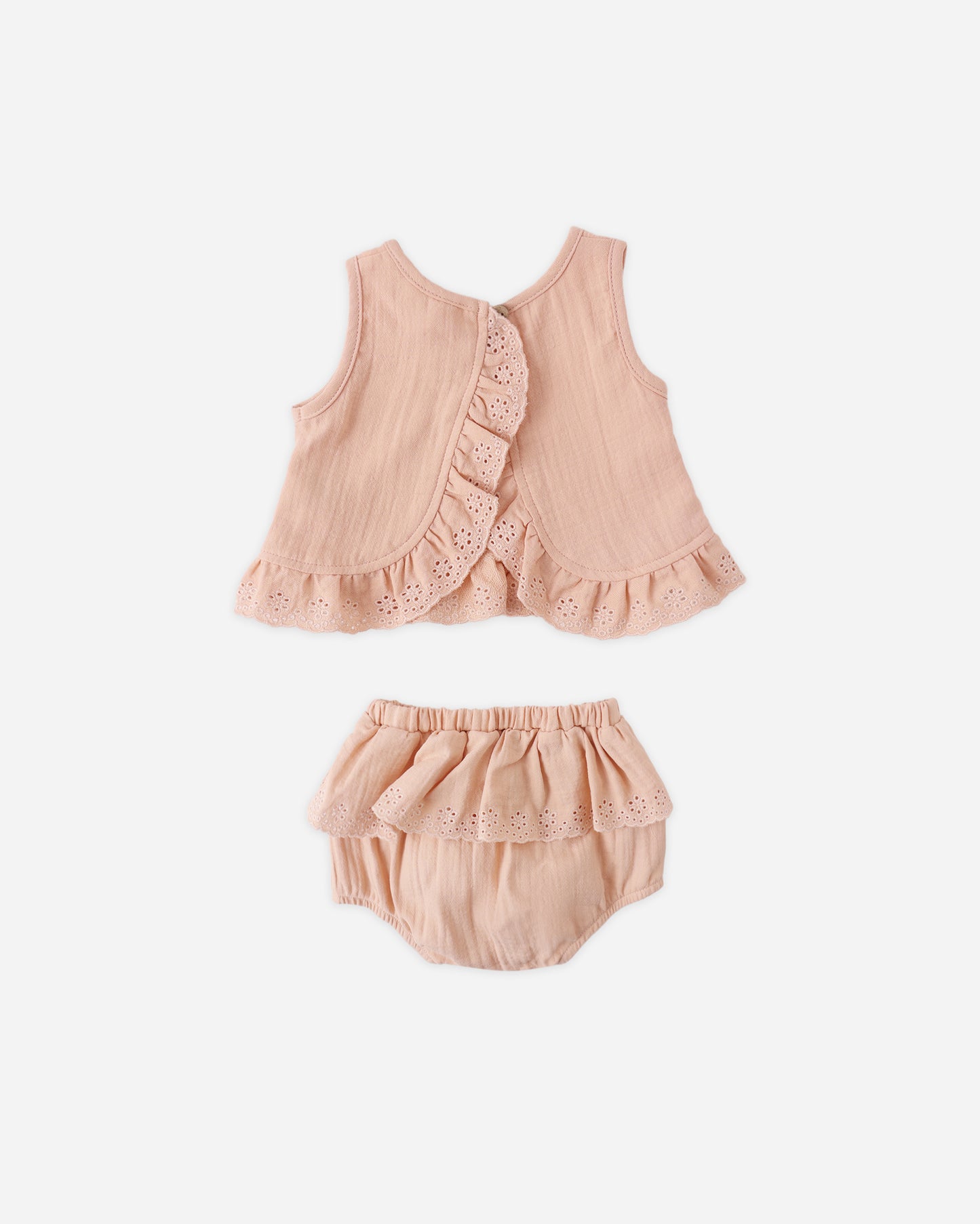 Ruffled Tulip Top + Bloomer Set Melon - Rylee + Cru | Kids Clothes | Trendy Baby Clothes | Modern Infant Outfits |