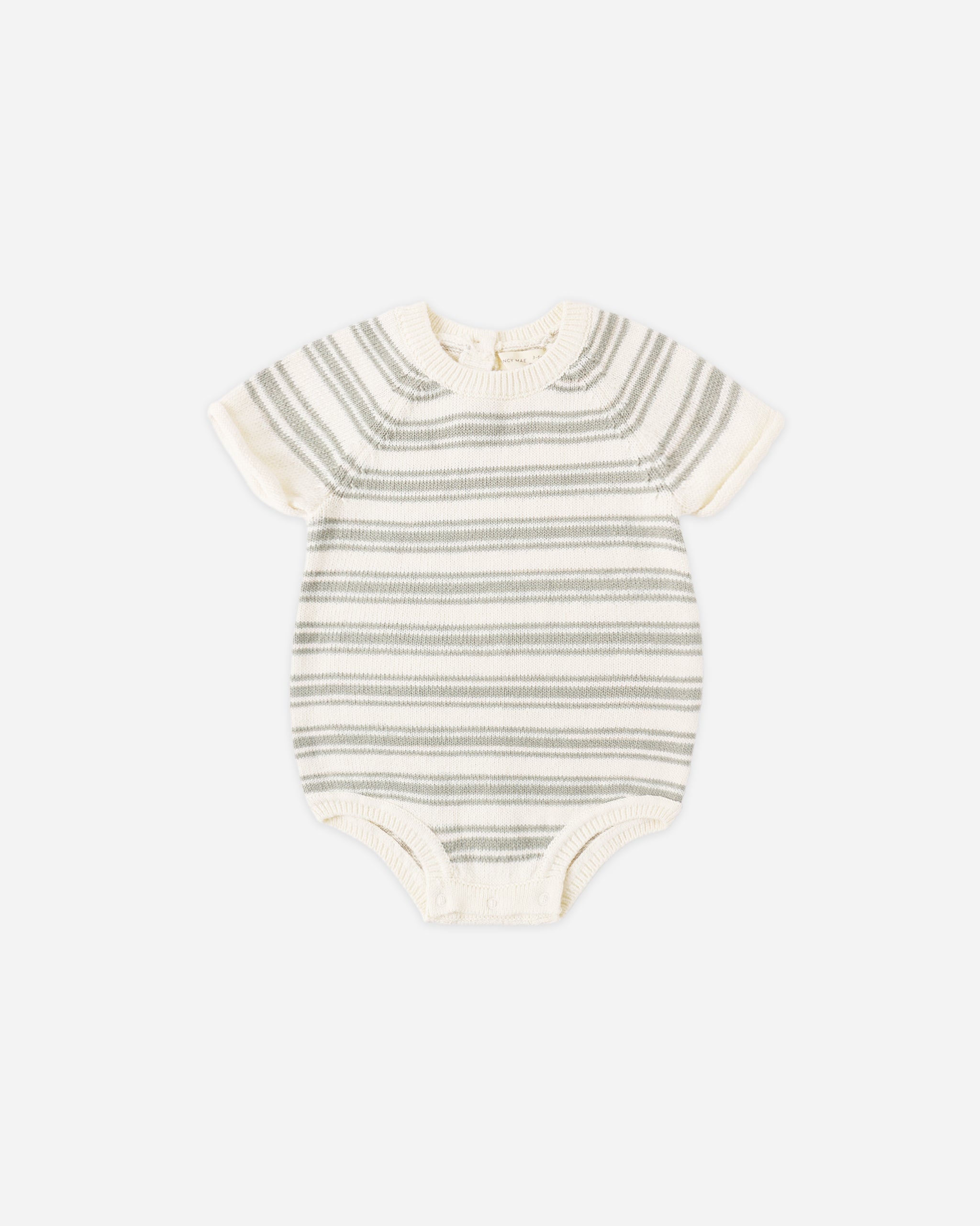 Rowan Romper Sage Stripe - Rylee + Cru | Kids Clothes | Trendy Baby Clothes | Modern Infant Outfits |