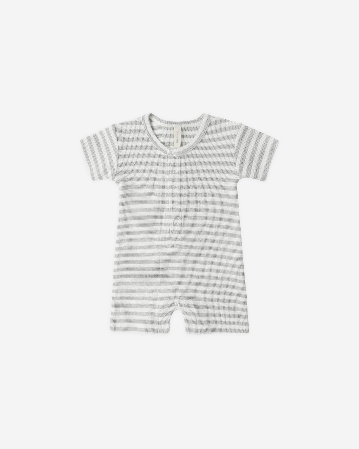 Waffle Snap Romper Sage Stripe - Rylee + Cru | Kids Clothes | Trendy Baby Clothes | Modern Infant Outfits |