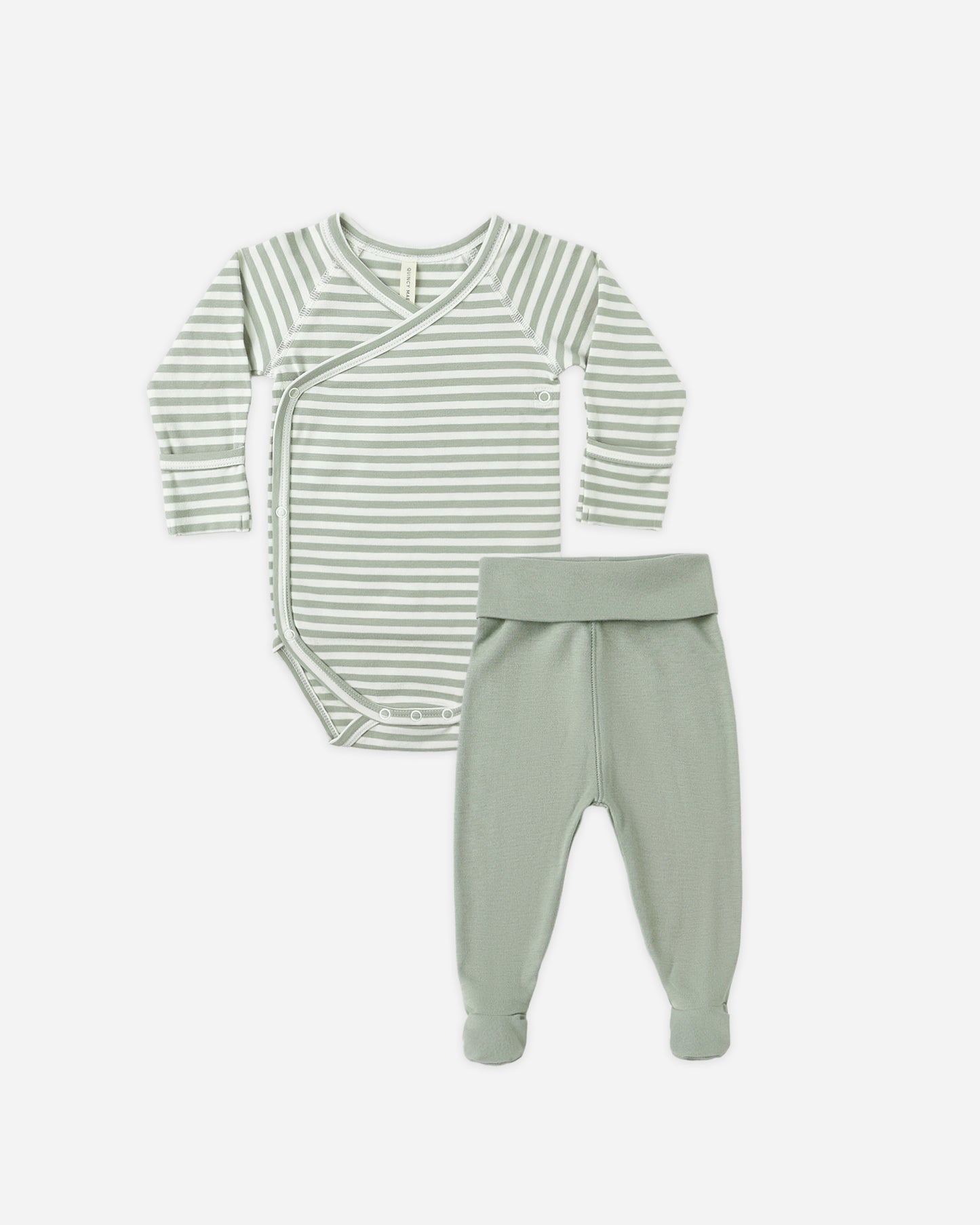 Side Snap Bodysuit + Pant Set || Fern Stripe - Rylee + Cru | Kids Clothes | Trendy Baby Clothes | Modern Infant Outfits |