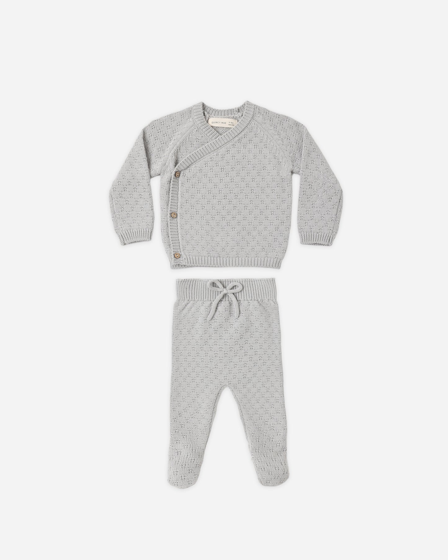 Knit Wrap Top + Pant Set Cloud - Rylee + Cru | Kids Clothes | Trendy Baby Clothes | Modern Infant Outfits |