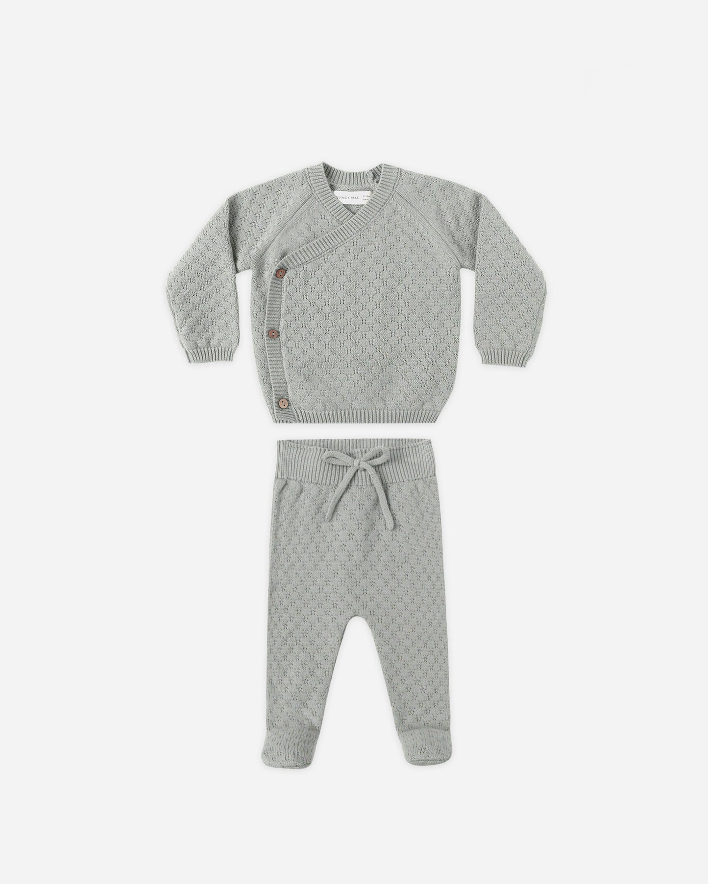 Knit Wrap Top + Pant Set || Steel Blue - Rylee + Cru | Kids Clothes | Trendy Baby Clothes | Modern Infant Outfits |