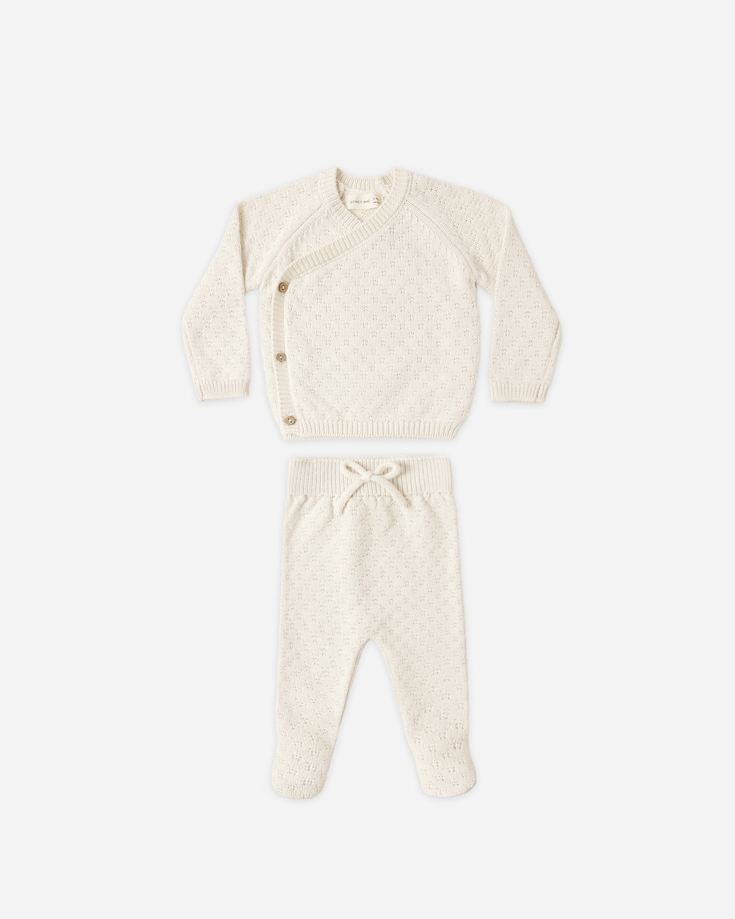 Knit Wrap Top + Pant Set Natural - Rylee + Cru | Kids Clothes | Trendy Baby Clothes | Modern Infant Outfits |