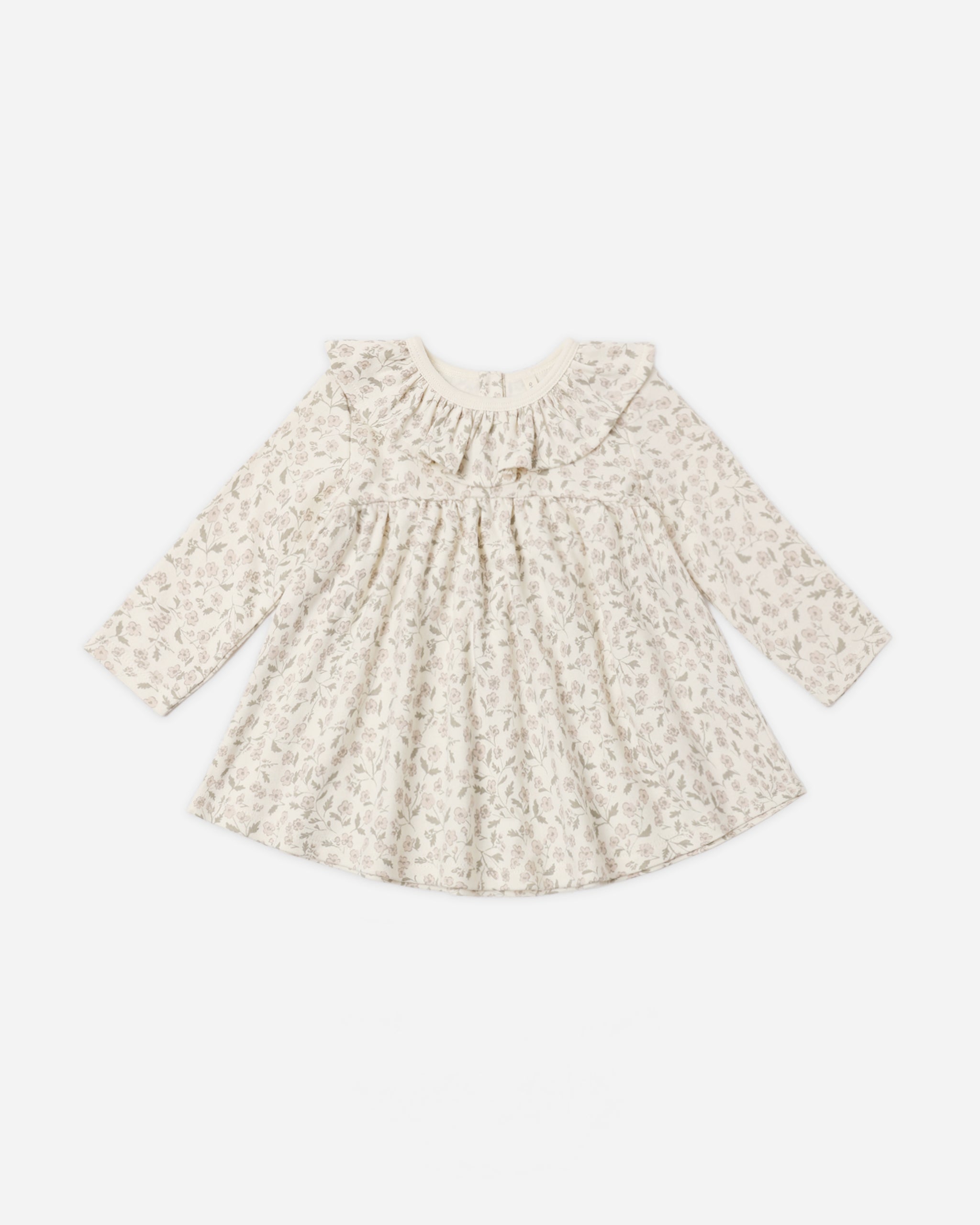 Ruffle Collar Jersey Dress Floret – Quincy Mae
