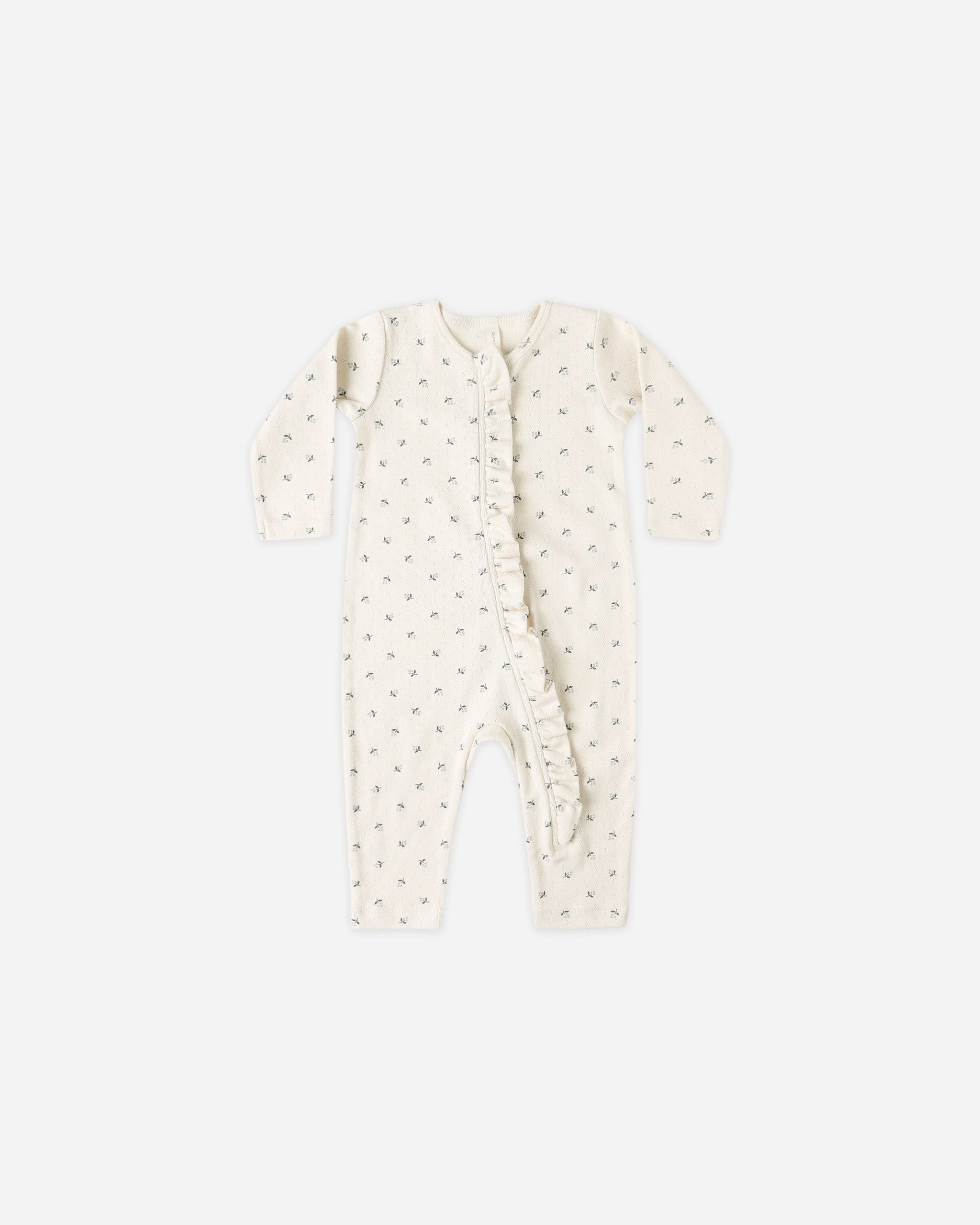 Ruffle Jumpsuit || Blue Ditsy - Rylee + Cru | Kids Clothes | Trendy Baby Clothes | Modern Infant Outfits |