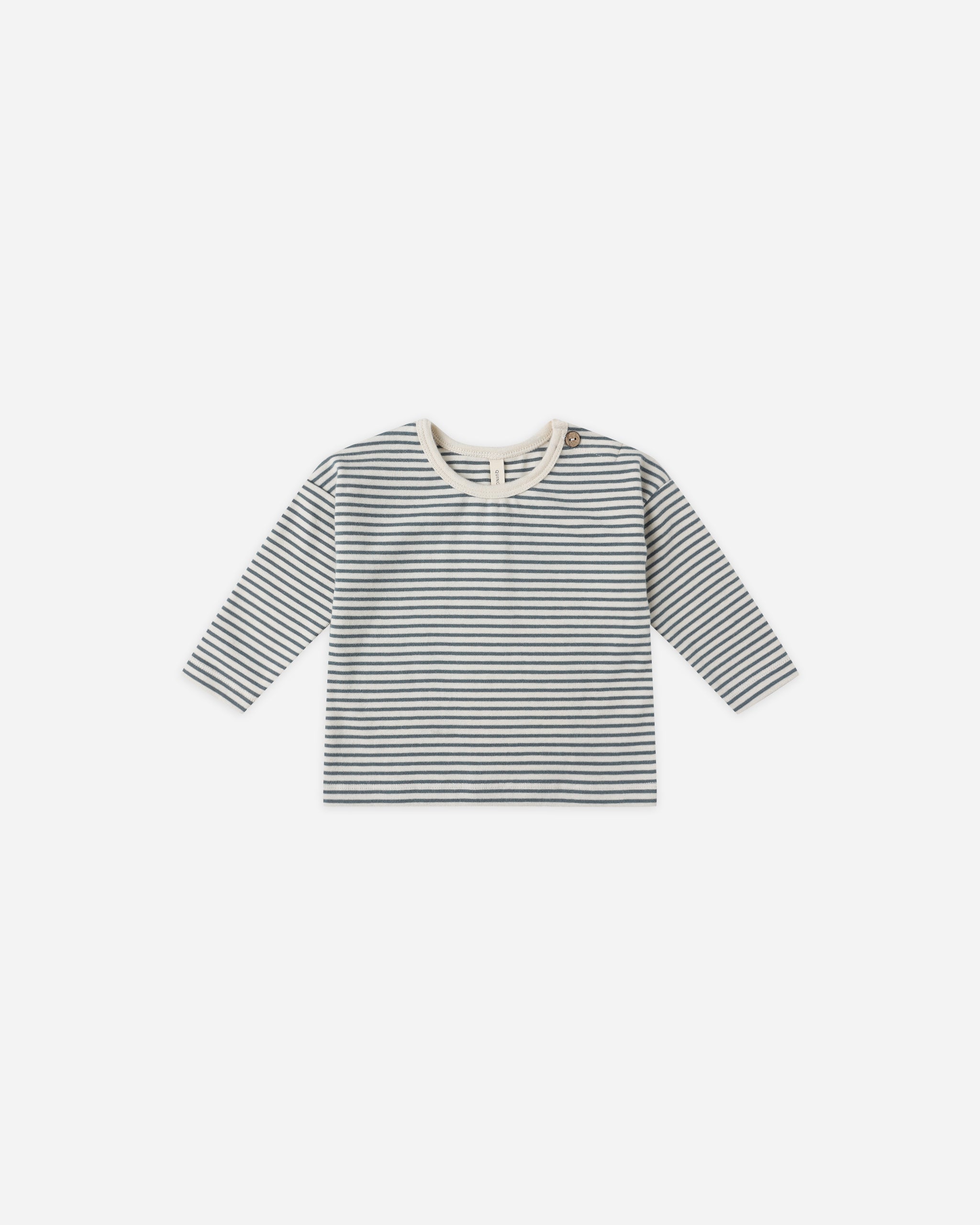 Long Sleeve Tee || Ocean Micro Stripe - Rylee + Cru | Kids Clothes | Trendy Baby Clothes | Modern Infant Outfits |