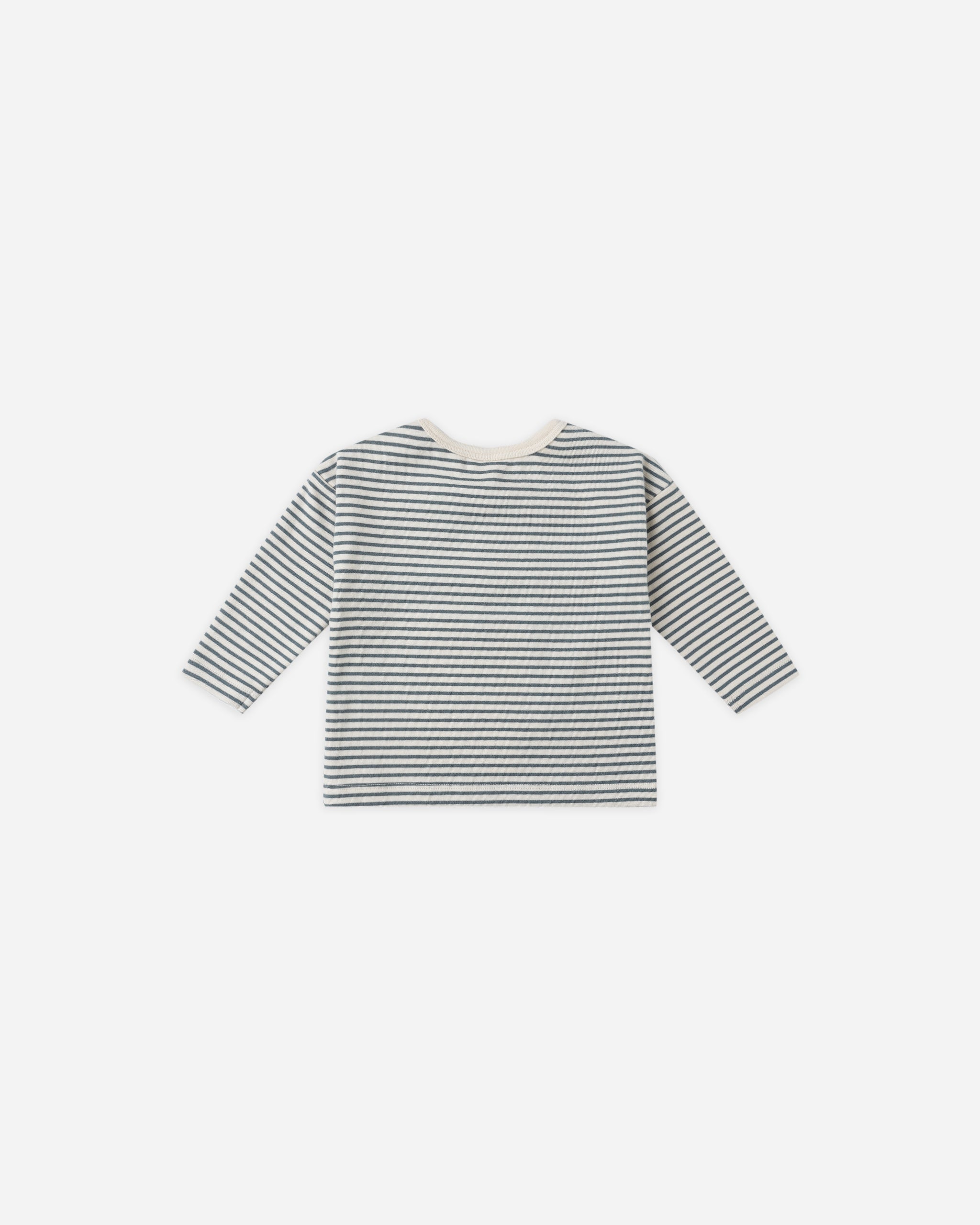 Long Sleeve Tee || Ocean Micro Stripe - Rylee + Cru | Kids Clothes | Trendy Baby Clothes | Modern Infant Outfits |