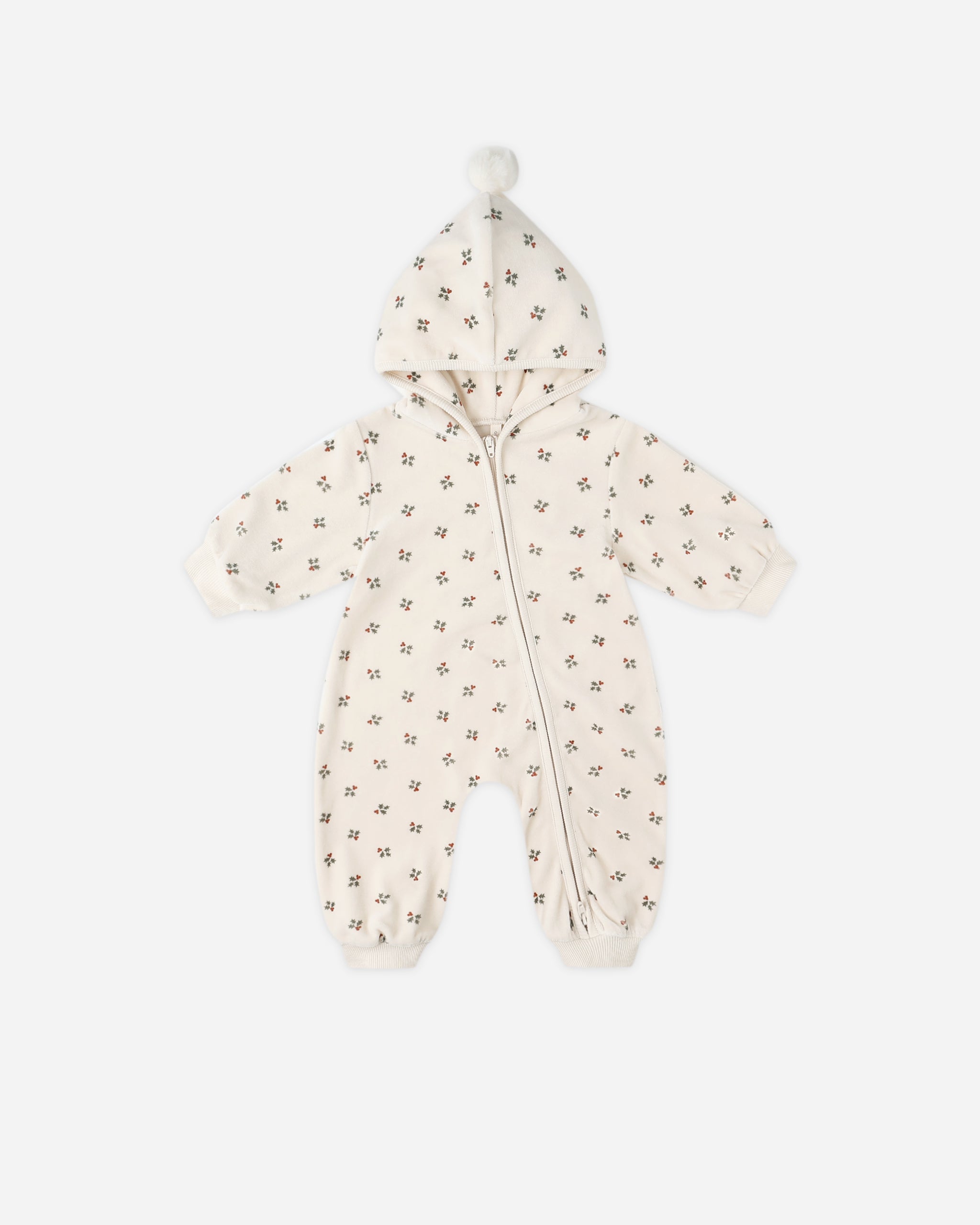 Velour Zip Jumpsuit || Holly Berry - Rylee + Cru | Kids Clothes | Trendy Baby Clothes | Modern Infant Outfits |