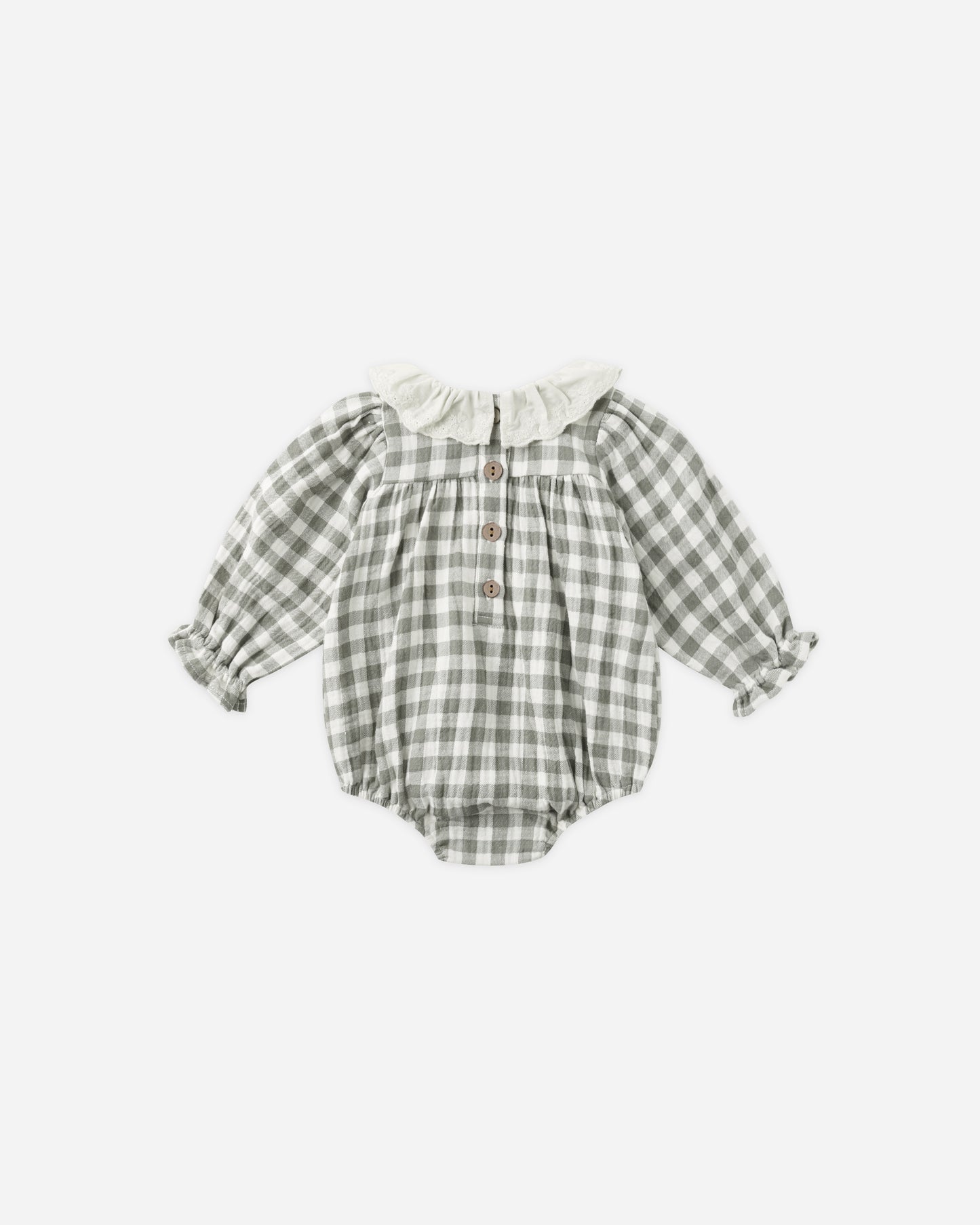 Callie Romper || Forest Check - Rylee + Cru | Kids Clothes | Trendy Baby Clothes | Modern Infant Outfits |