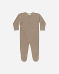 Wrap Knit Footie Heathered Mocha - Rylee + Cru | Kids Clothes | Trendy Baby Clothes | Modern Infant Outfits |