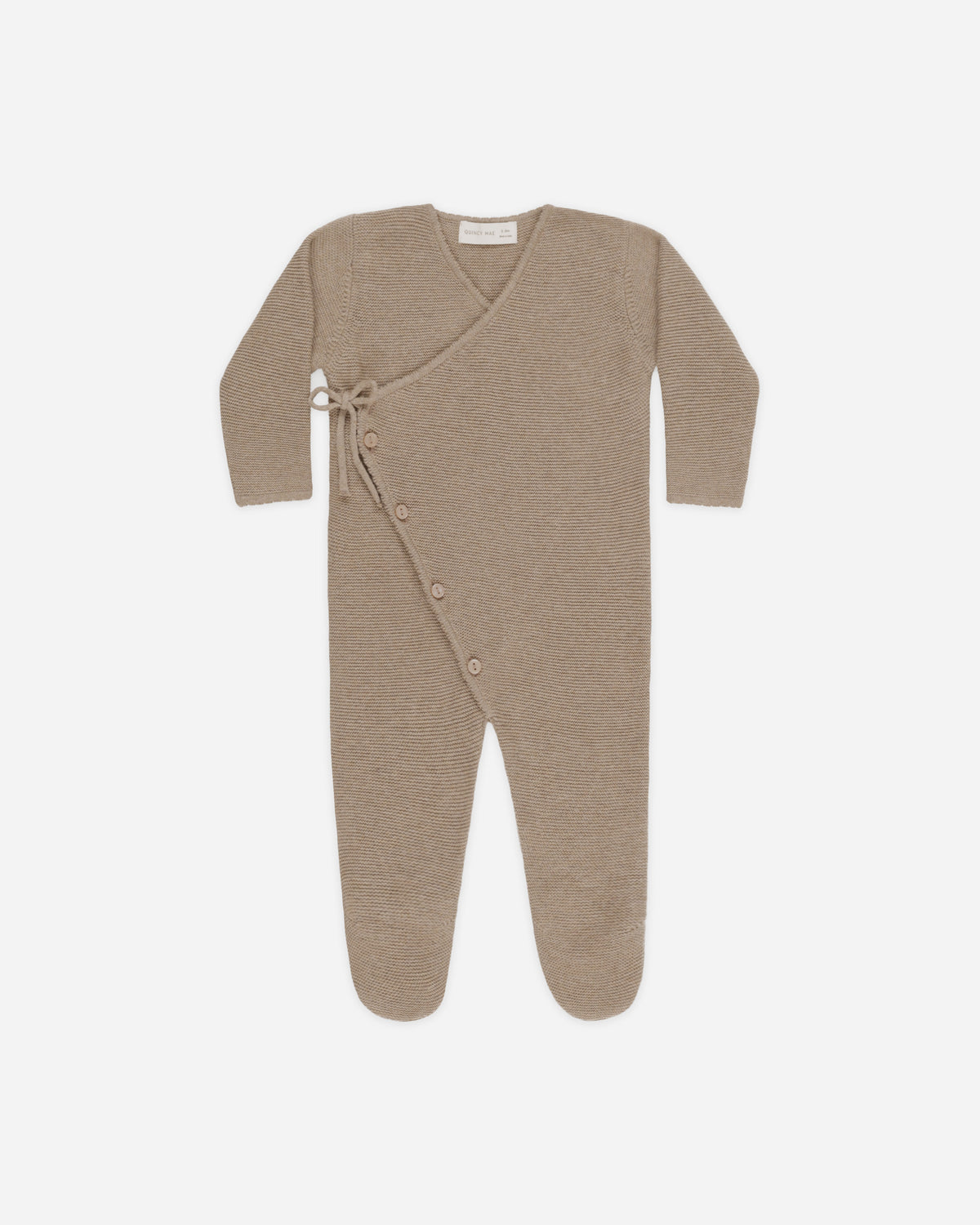 Wrap Knit Footie Heathered Mocha