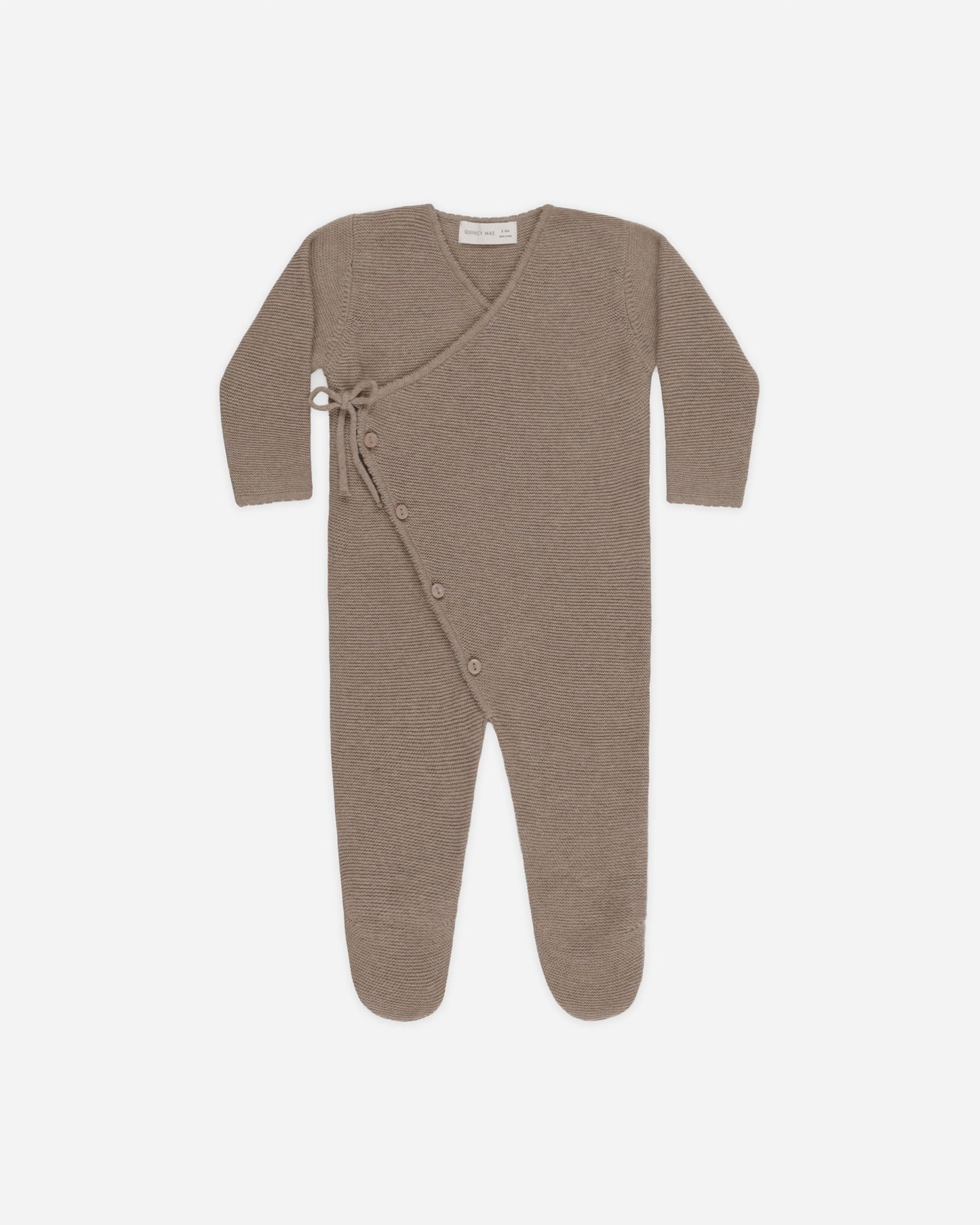 Wrap Knit Footie || Heathered Mocha - Rylee + Cru | Kids Clothes | Trendy Baby Clothes | Modern Infant Outfits |