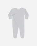 Wrap Knit Footie Heathered Dusty Blue - Rylee + Cru | Kids Clothes | Trendy Baby Clothes | Modern Infant Outfits |
