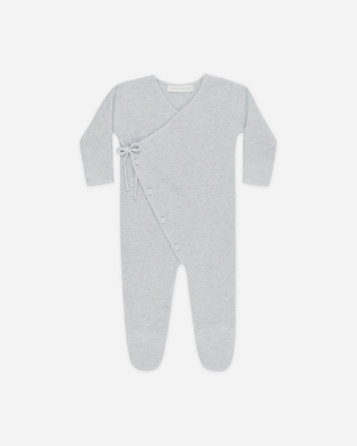 Wrap Knit Footie Heathered Dusty Blue - Rylee + Cru | Kids Clothes | Trendy Baby Clothes | Modern Infant Outfits |