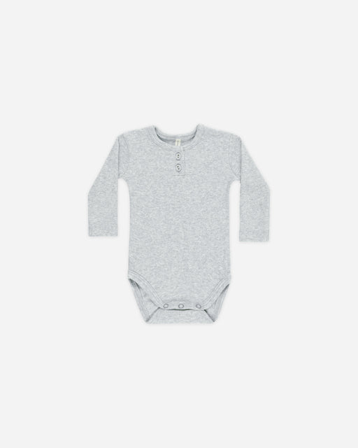 Ribbed Long Sleeve Onesie Dusty Blue - Rylee + Cru | Kids Clothes | Trendy Baby Clothes | Modern Infant Outfits |