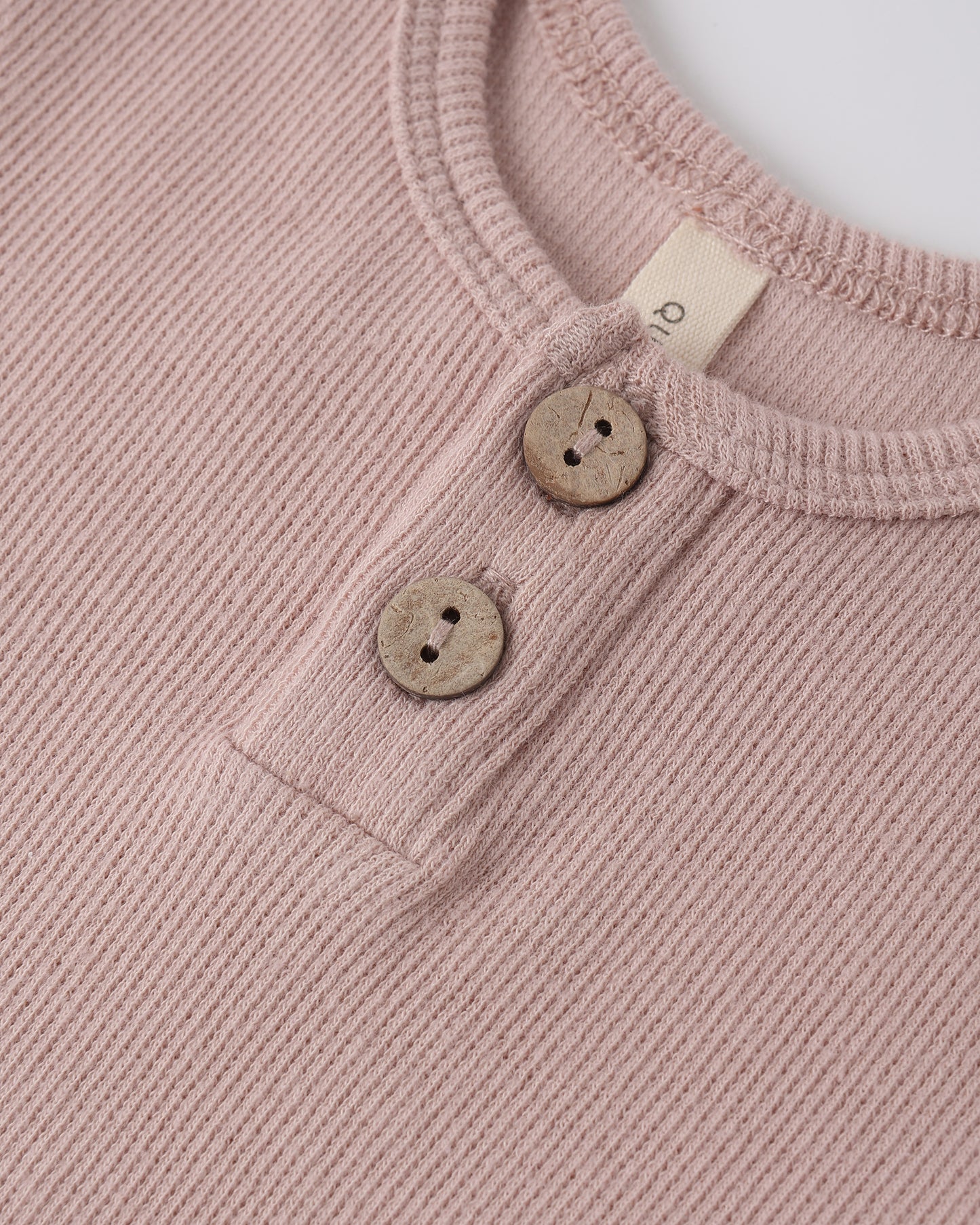 Ribbed Henley Bodysuit Blush - Rylee + Cru | Kids Clothes | Trendy Baby Clothes | Modern Infant Outfits |