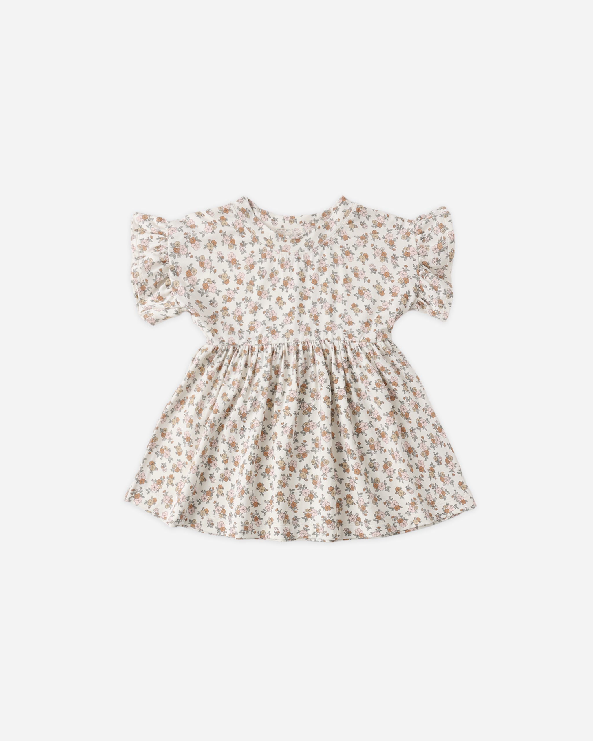 fitted lace wedding dress Blue Floral Fall Girls Smocked Dress main image 0