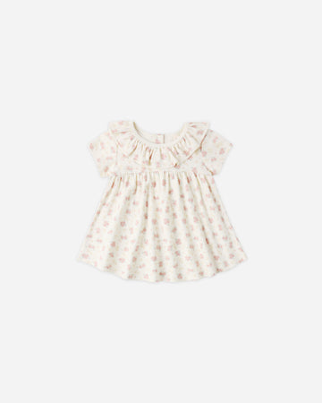 Ruffle Collar Jersey Dress Flower Field – Quincy Mae