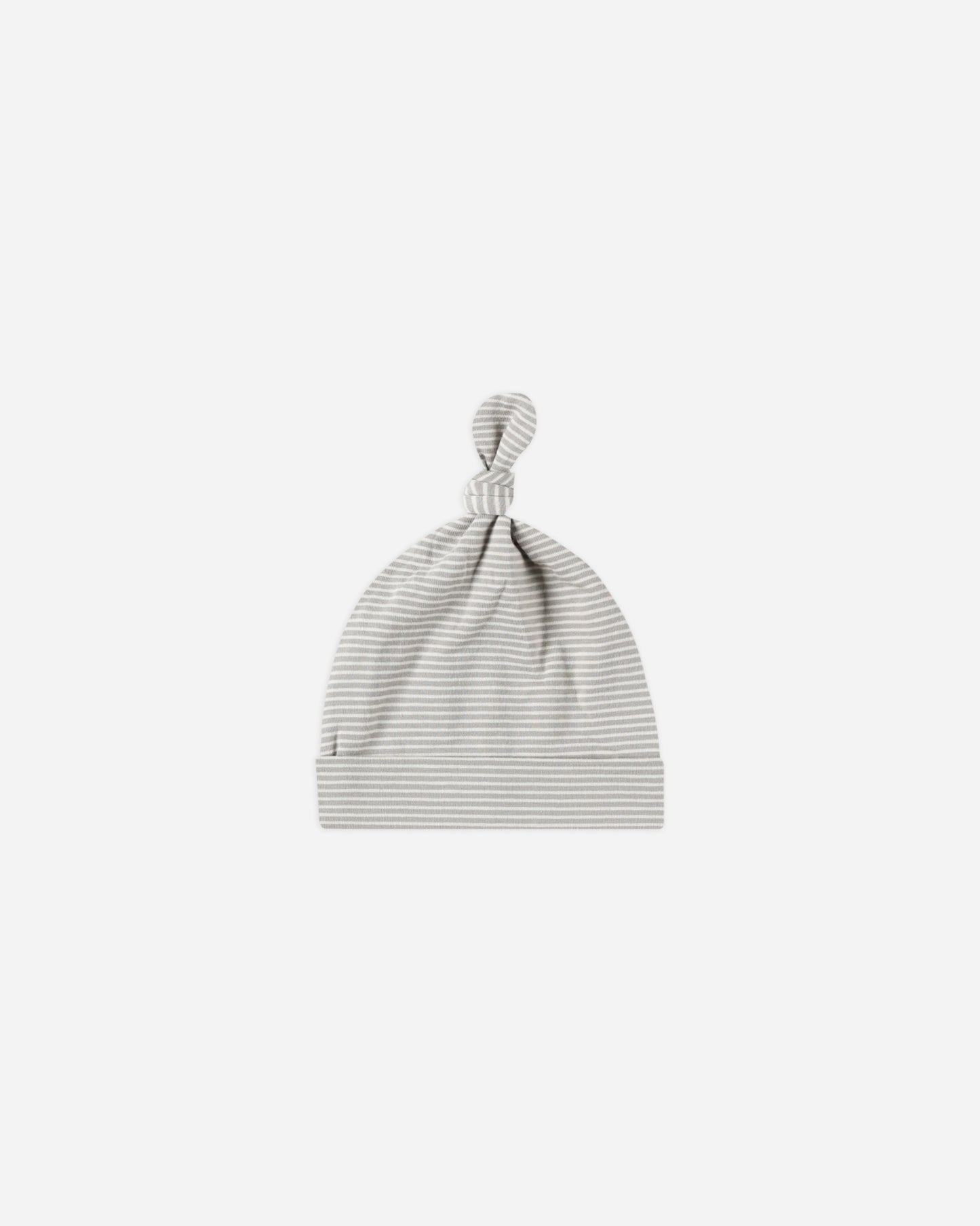 Knotted Baby Hat || Blue Micro Stripe