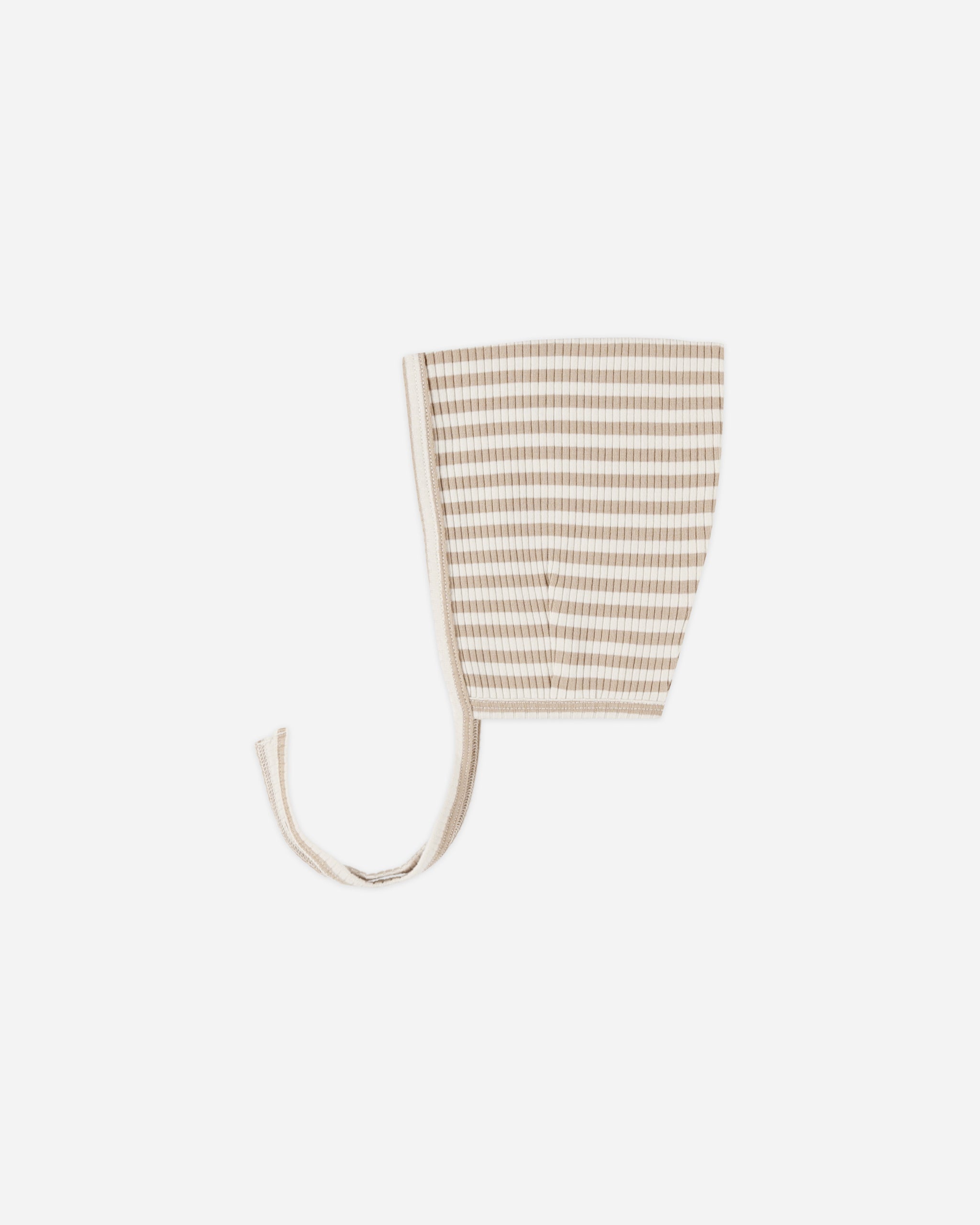 Ribbed Pixie Bonnet || Latte Stripe