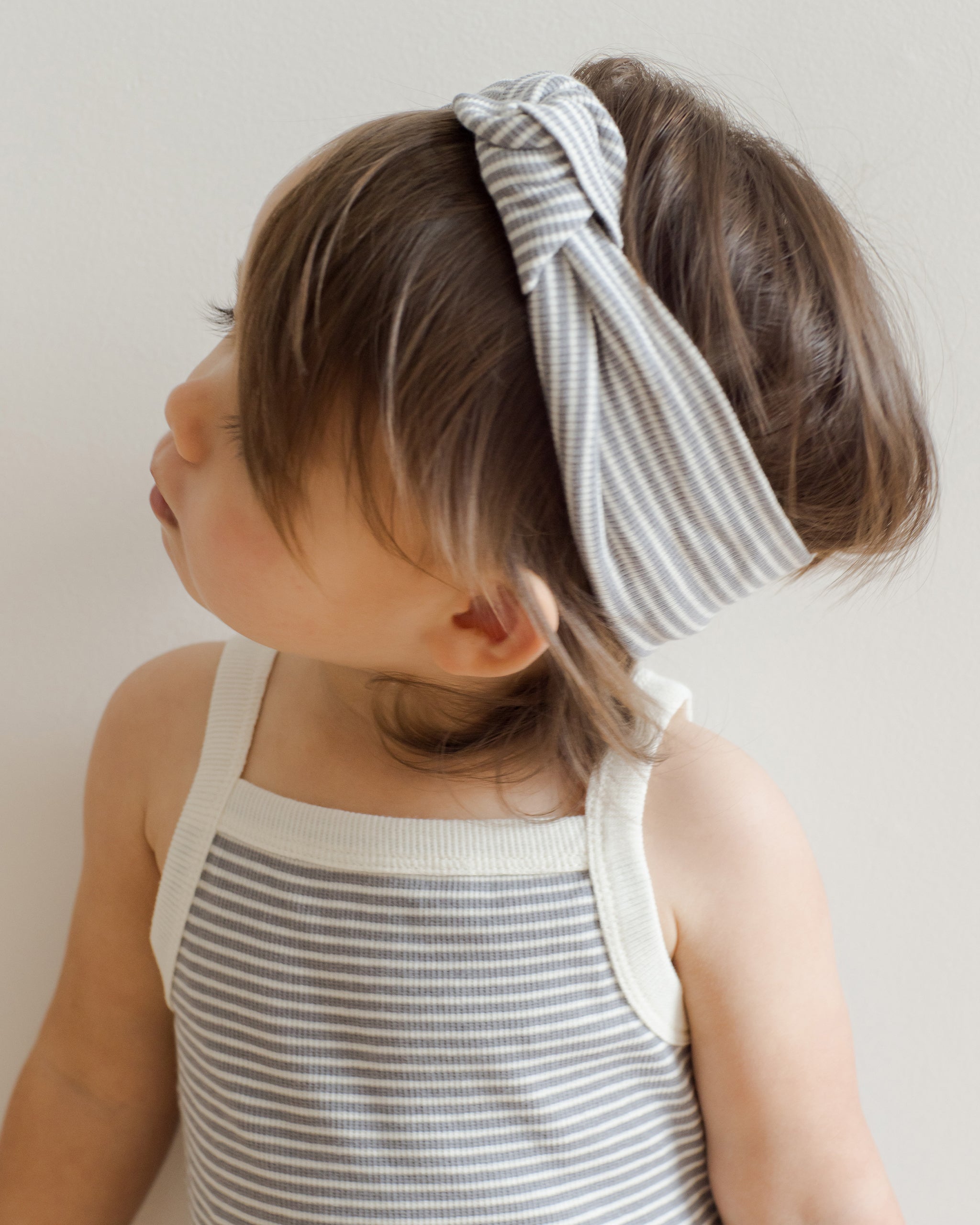 Ribbed Knotted Headband || Lagoon Micro Stripe - Rylee + Cru | Kids Clothes | Trendy Baby Clothes | Modern Infant Outfits |
