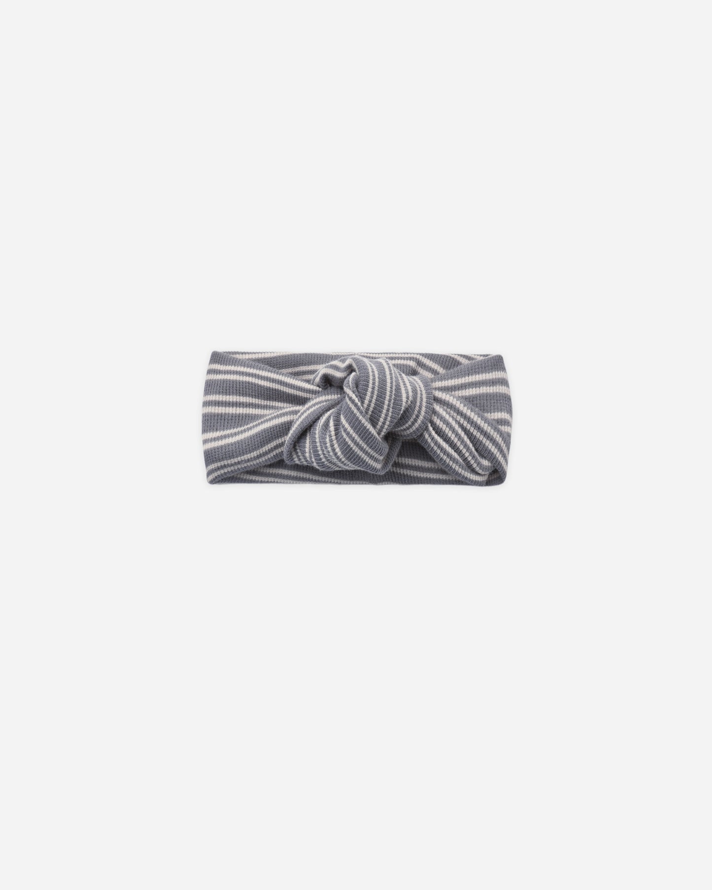 Ribbed Knotted Headband Slate Microstripe - Rylee + Cru | Kids Clothes | Trendy Baby Clothes | Modern Infant Outfits |