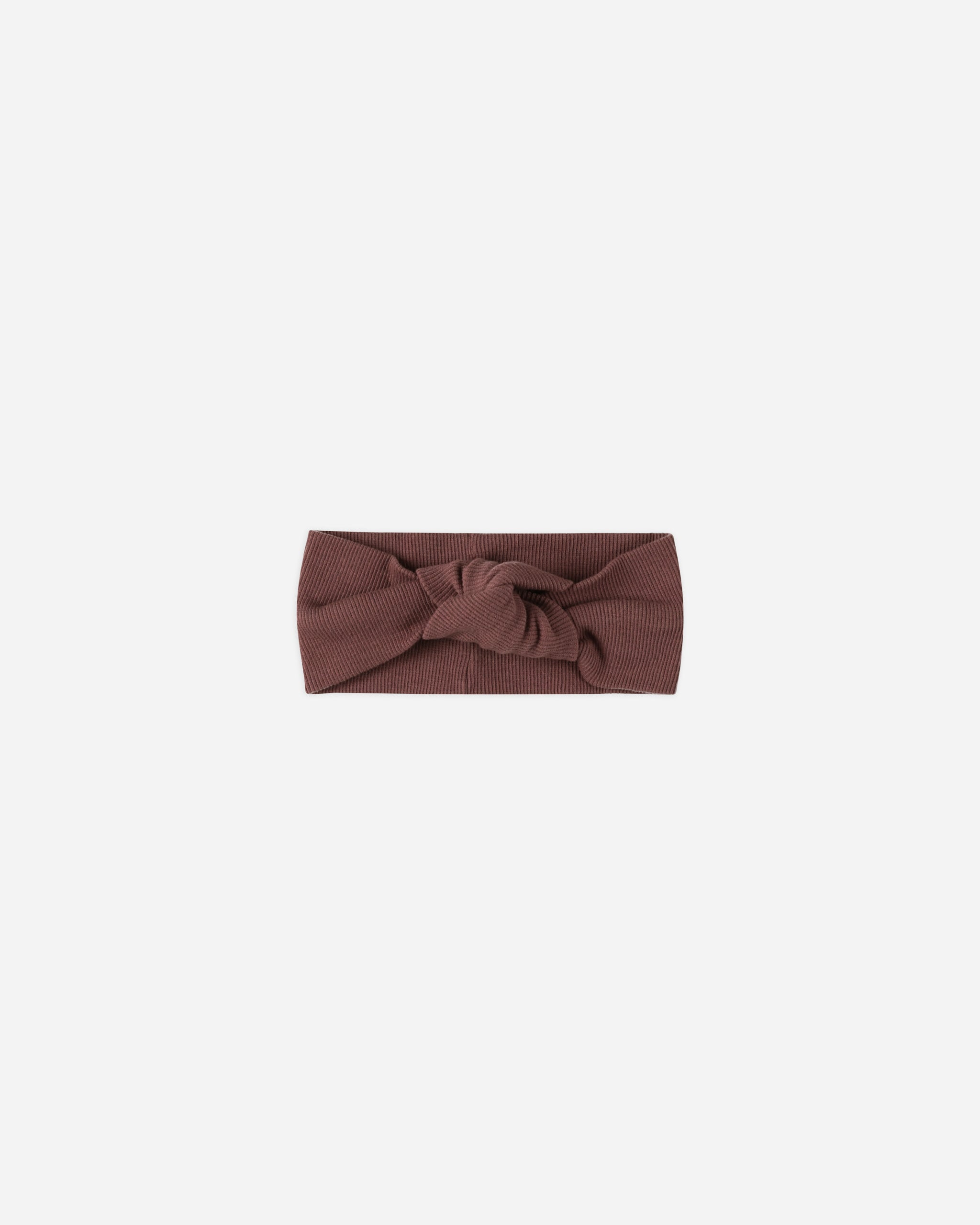 Ribbed Knotted Headband || Plum