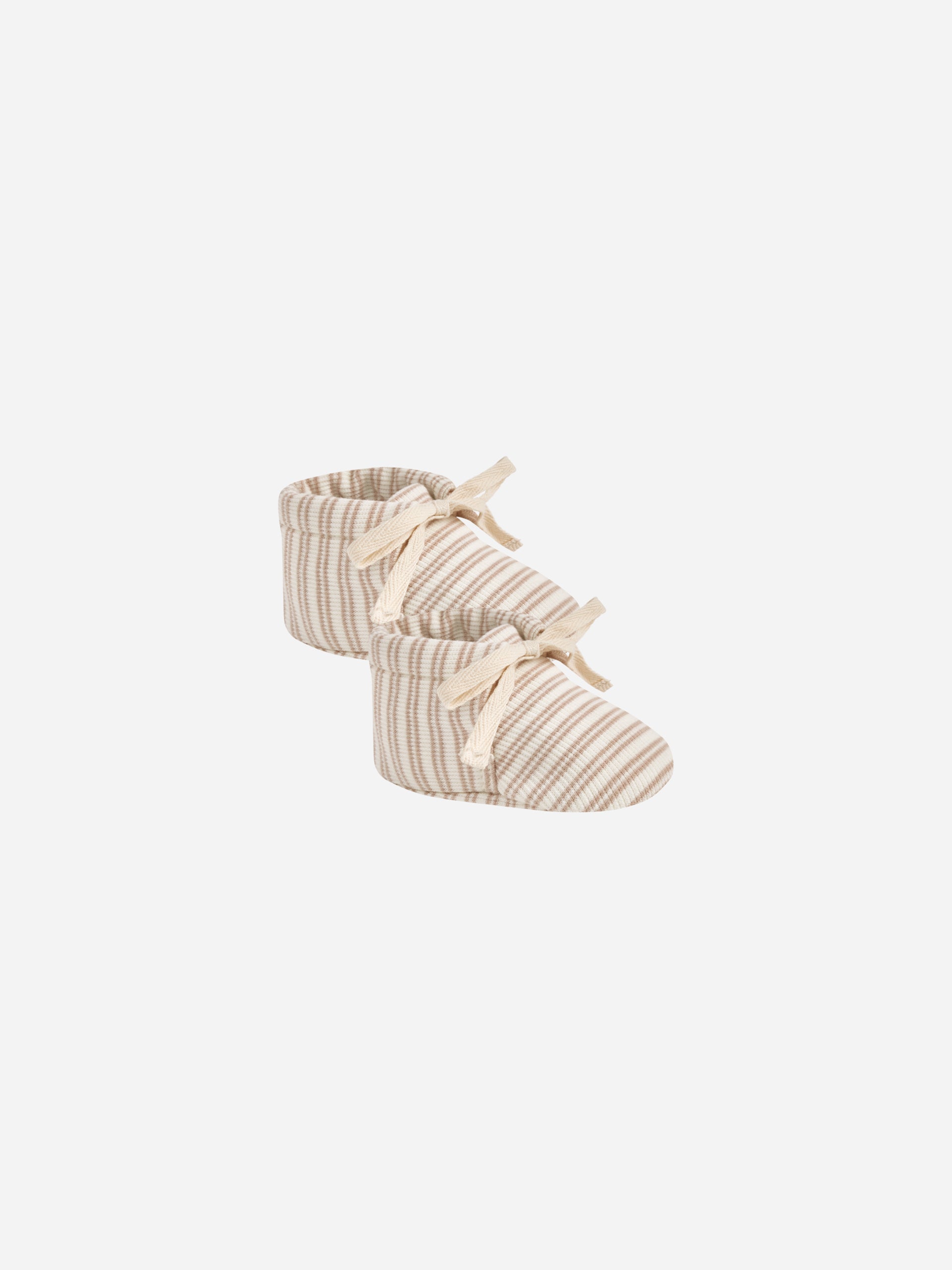 Ribbed Baby Booties || Oat Stripe - Rylee + Cru | Kids Clothes | Trendy Baby Clothes | Modern Infant Outfits |