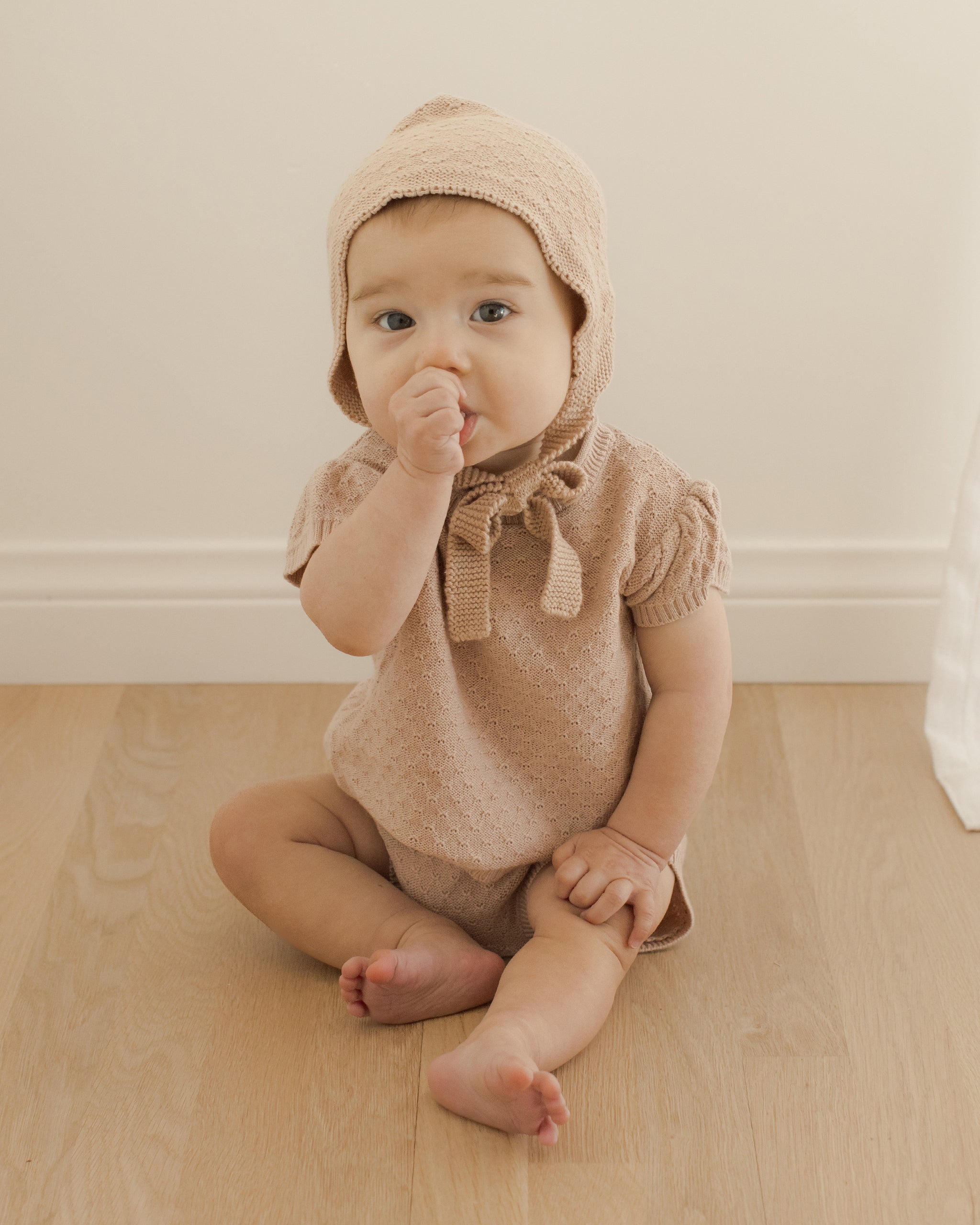 Knit Bonnet || Blush - Rylee + Cru | Kids Clothes | Trendy Baby Clothes | Modern Infant Outfits |