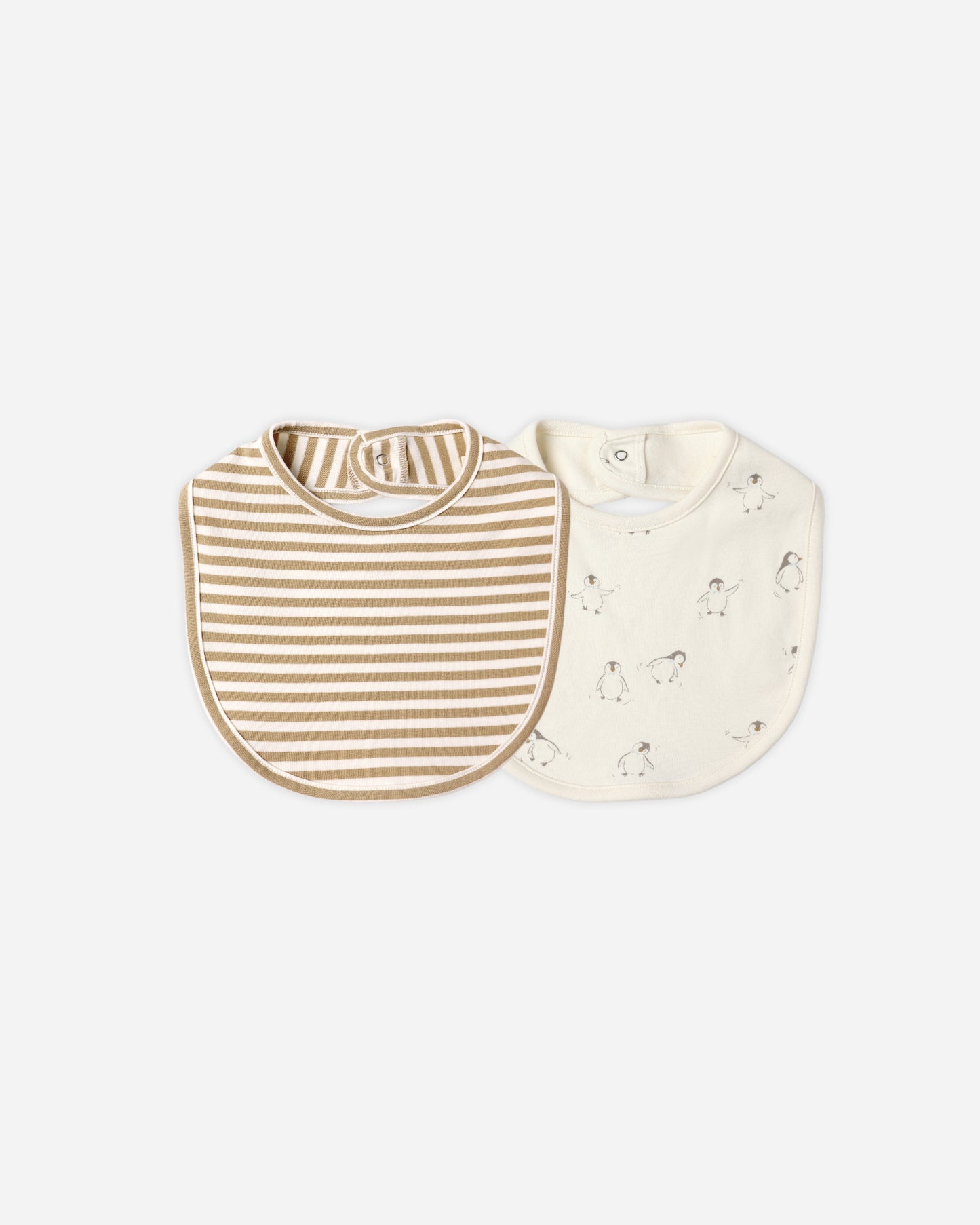 Jersey Snap Bib, 2 Pack || Gold Stripe, Penguins - Rylee + Cru | Kids Clothes | Trendy Baby Clothes | Modern Infant Outfits |