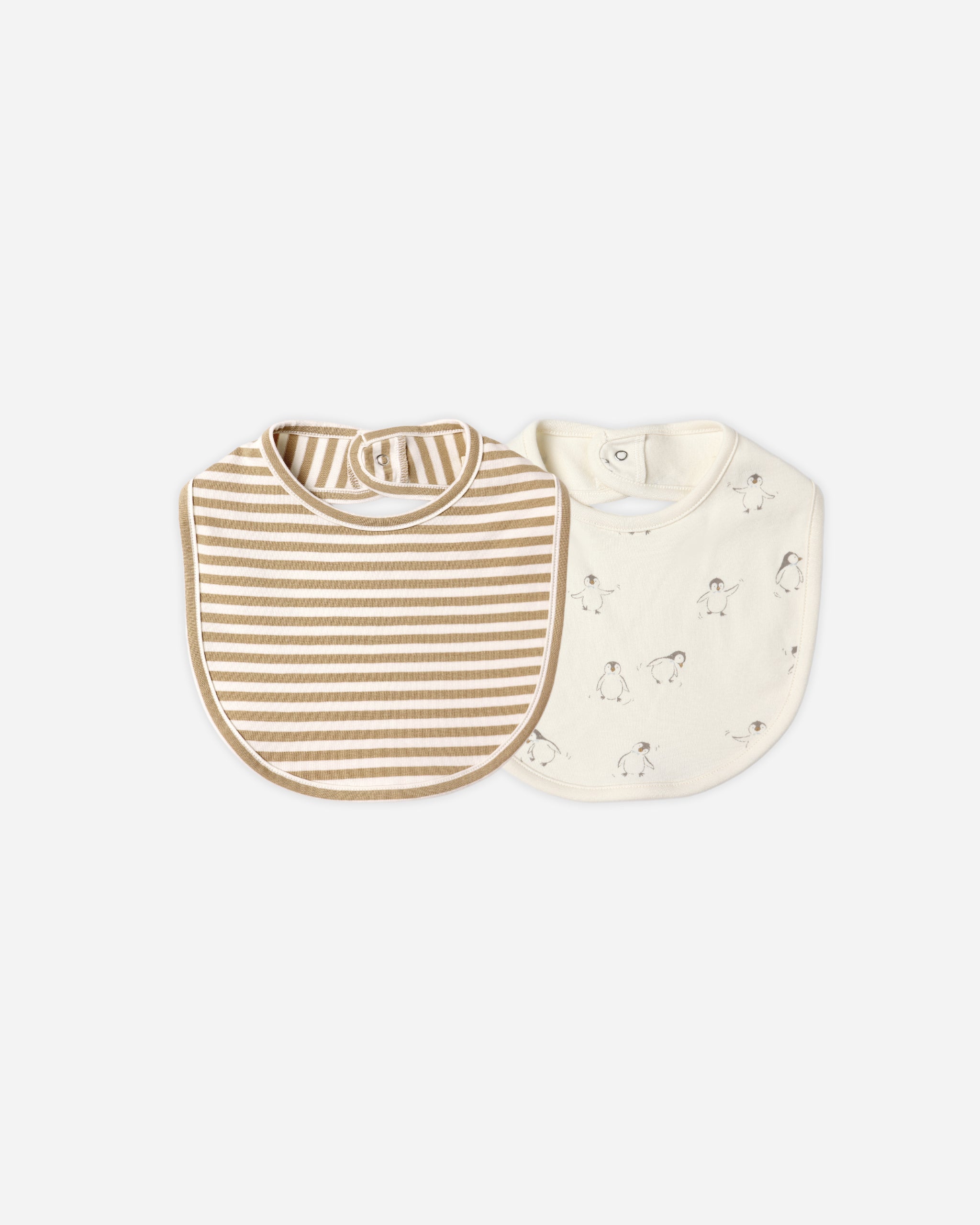 Jersey Snap Bib, 2 Pack || Gold Stripe, Penguins - Rylee + Cru | Kids Clothes | Trendy Baby Clothes | Modern Infant Outfits |