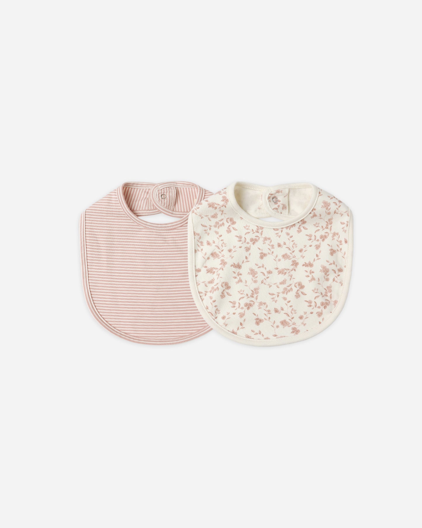Jersey Snap Bib, 2 Pack || French Garden, Rose Micro Stripe - Rylee + Cru | Kids Clothes | Trendy Baby Clothes | Modern Infant Outfits |