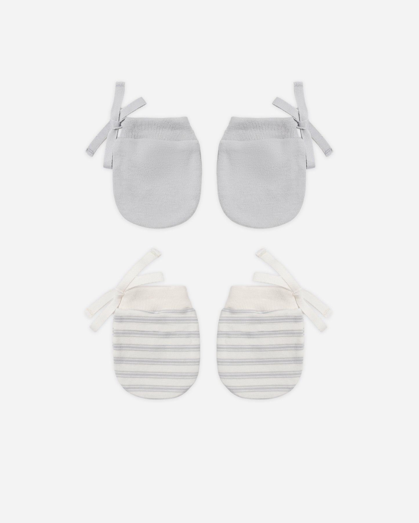No Scratch Mittens, Set Of 2 Cloud Stripe, Cloud - Rylee + Cru | Kids Clothes | Trendy Baby Clothes | Modern Infant Outfits |