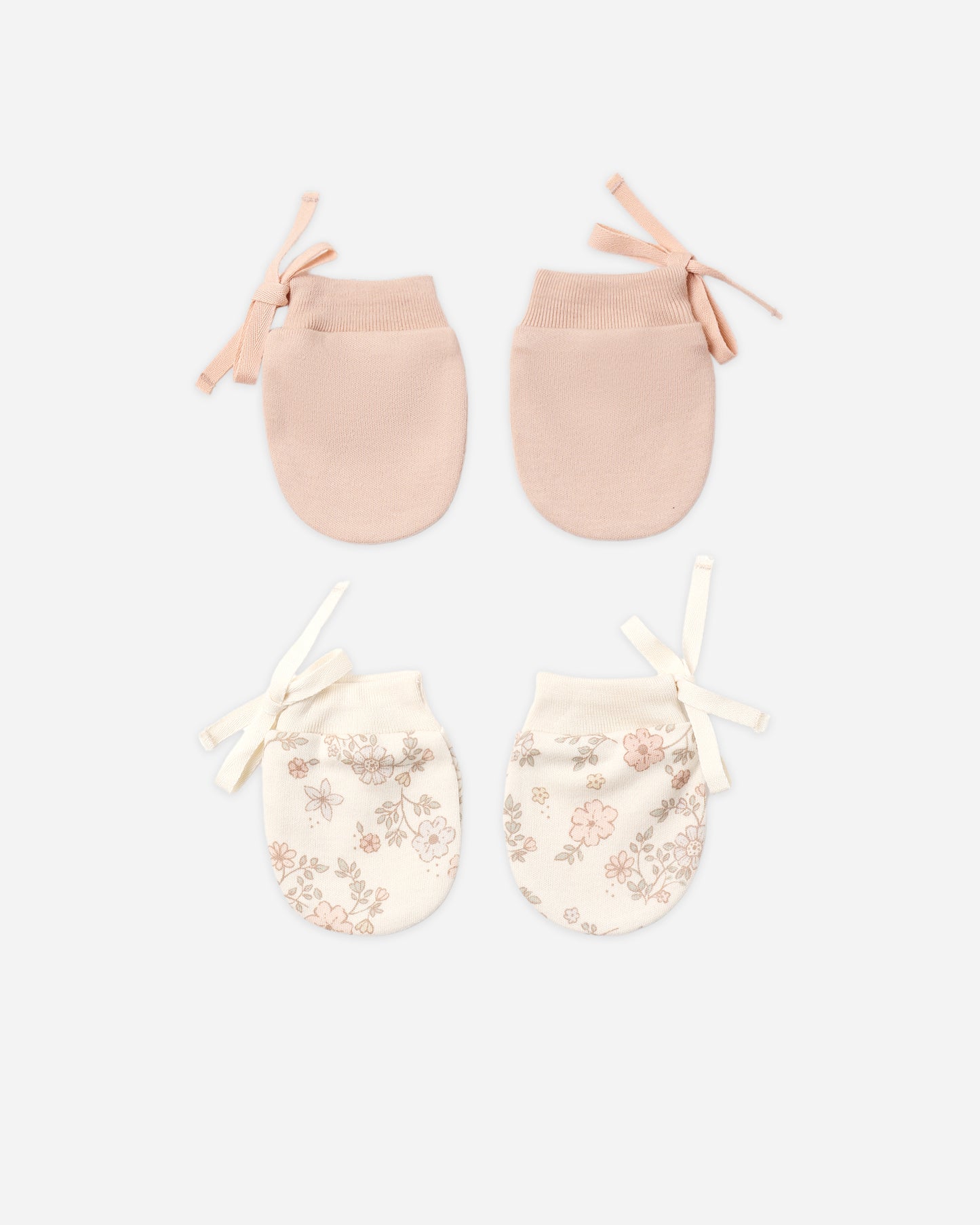 No Scratch Mittens, Set Of 2 Floral Vine, Dusty Rose - Rylee + Cru | Kids Clothes | Trendy Baby Clothes | Modern Infant Outfits |
