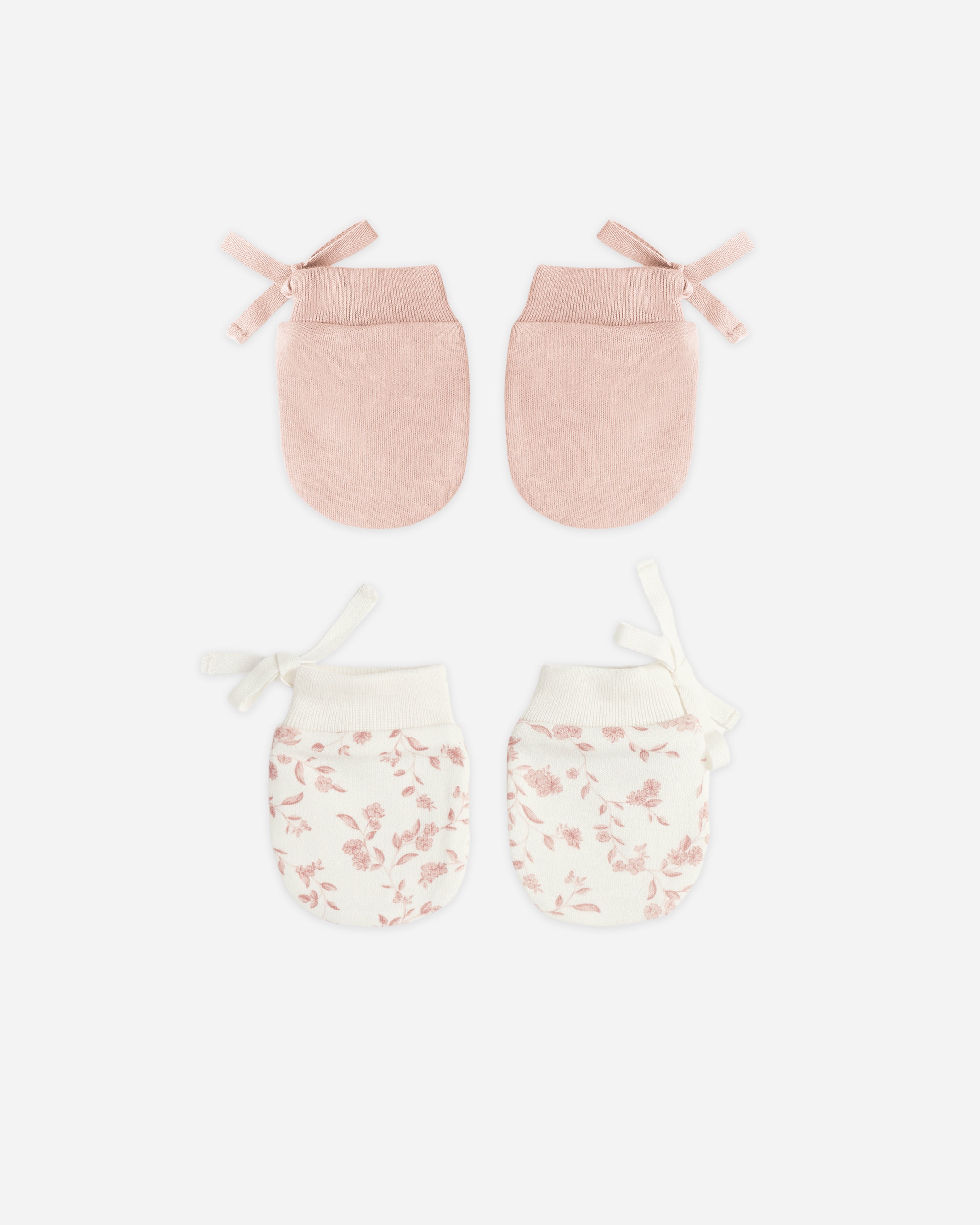 No Scratch Mittens, Set Of 2 || Rose, French Garden - Rylee + Cru | Kids Clothes | Trendy Baby Clothes | Modern Infant Outfits |