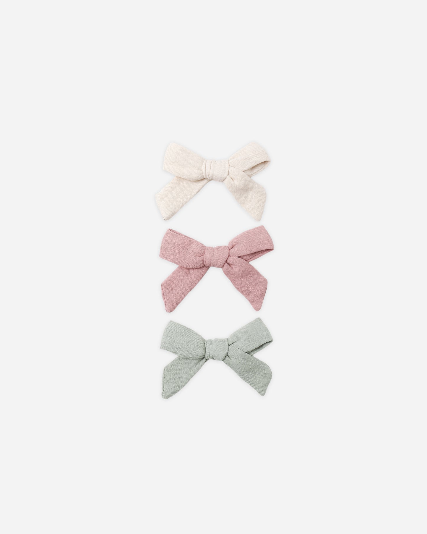 Bow W. Clip, Set Of 3 Natural, Mauve, Sage - Rylee + Cru | Kids Clothes | Trendy Baby Clothes | Modern Infant Outfits |