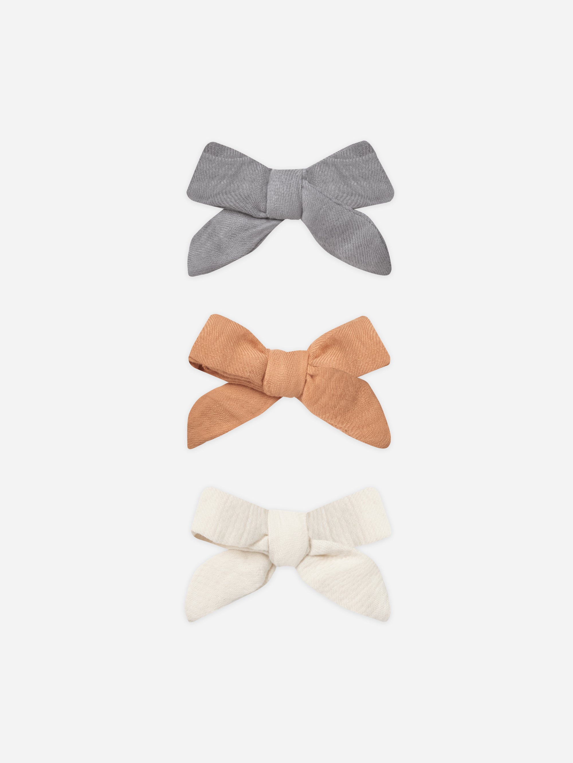 Bow W. Clip, Set Of 3 || Lagoon, Melon, Ivory - Rylee + Cru | Kids Clothes | Trendy Baby Clothes | Modern Infant Outfits |