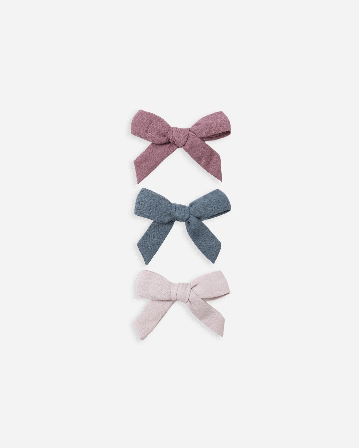 Bow W. Clip, Set Of 3 || Mulberry, Ocean, Lilac - Rylee + Cru | Kids Clothes | Trendy Baby Clothes | Modern Infant Outfits |