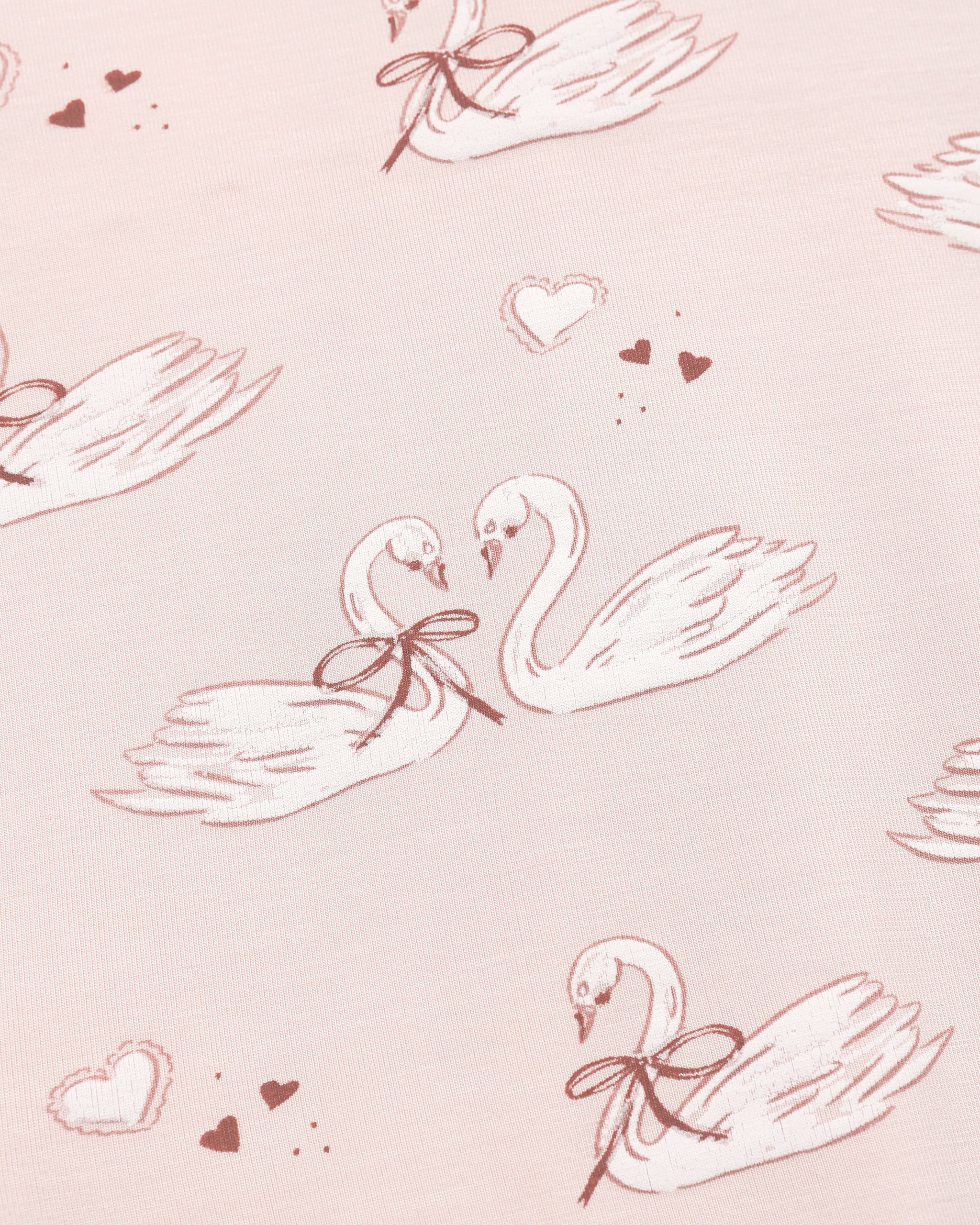 Bamboo Swaddle + Knotted Hat Swans