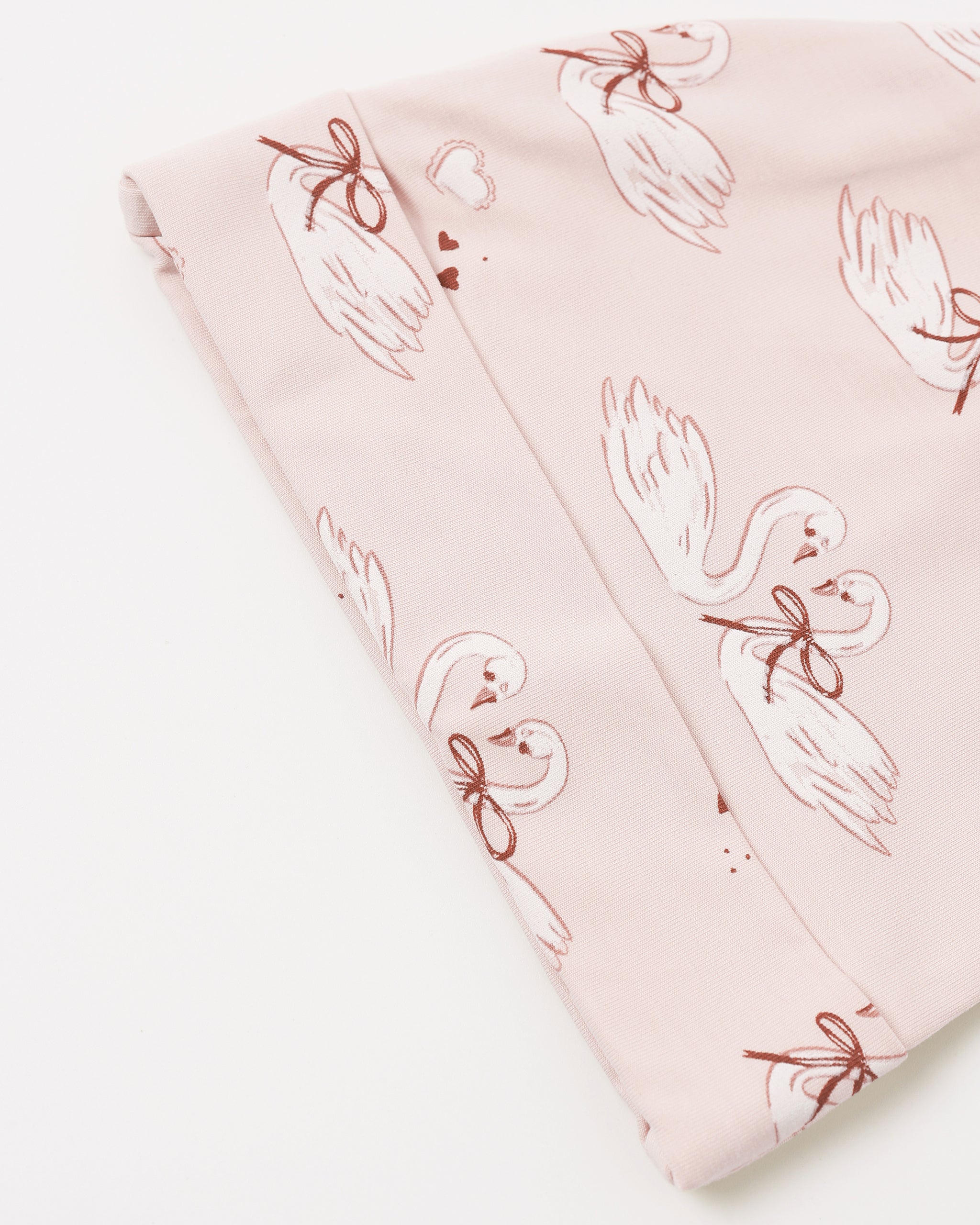 Bamboo Swaddle + Knotted Hat Swans