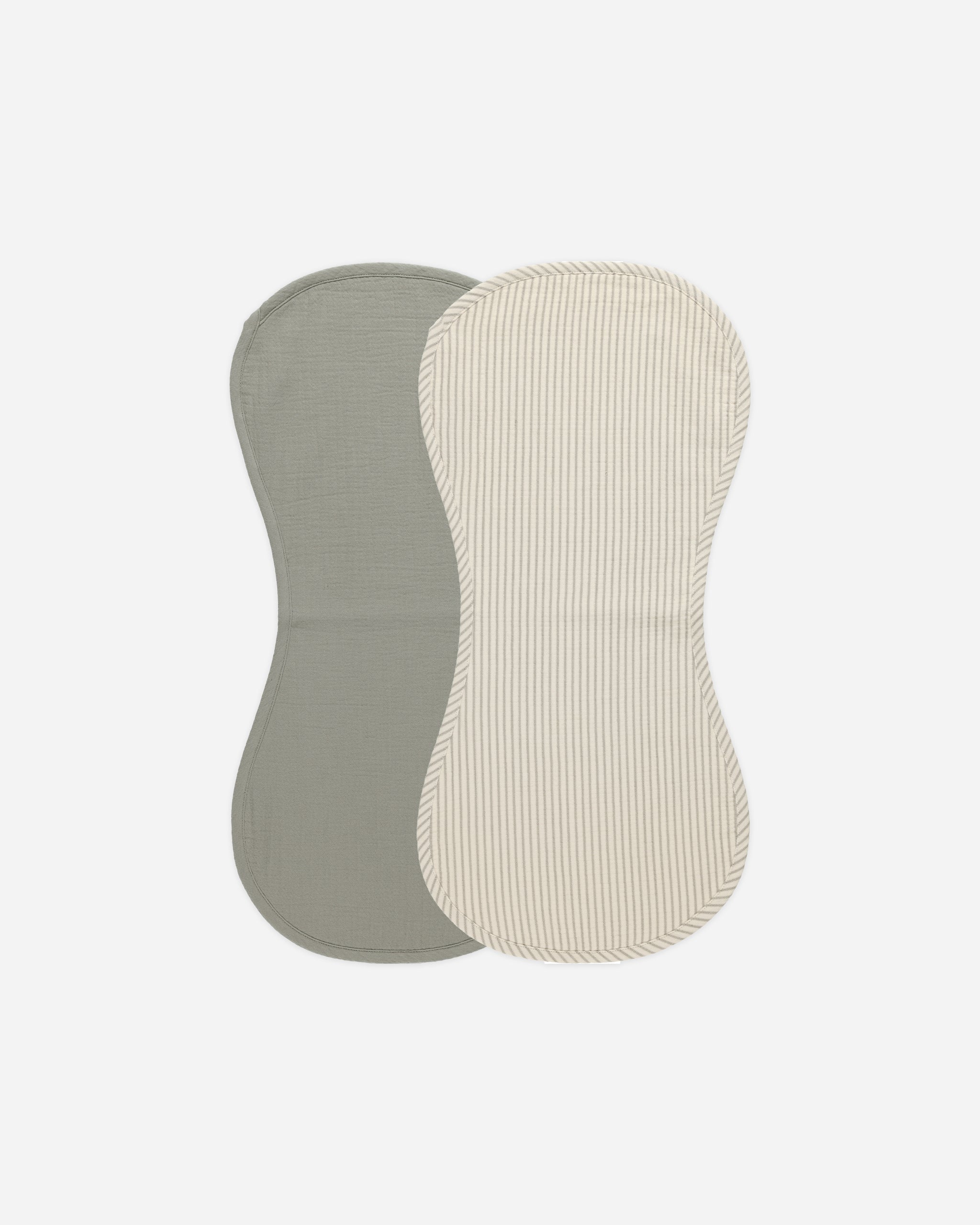 Burp Cloth, 2 Pack || Basil, Basil Stripe